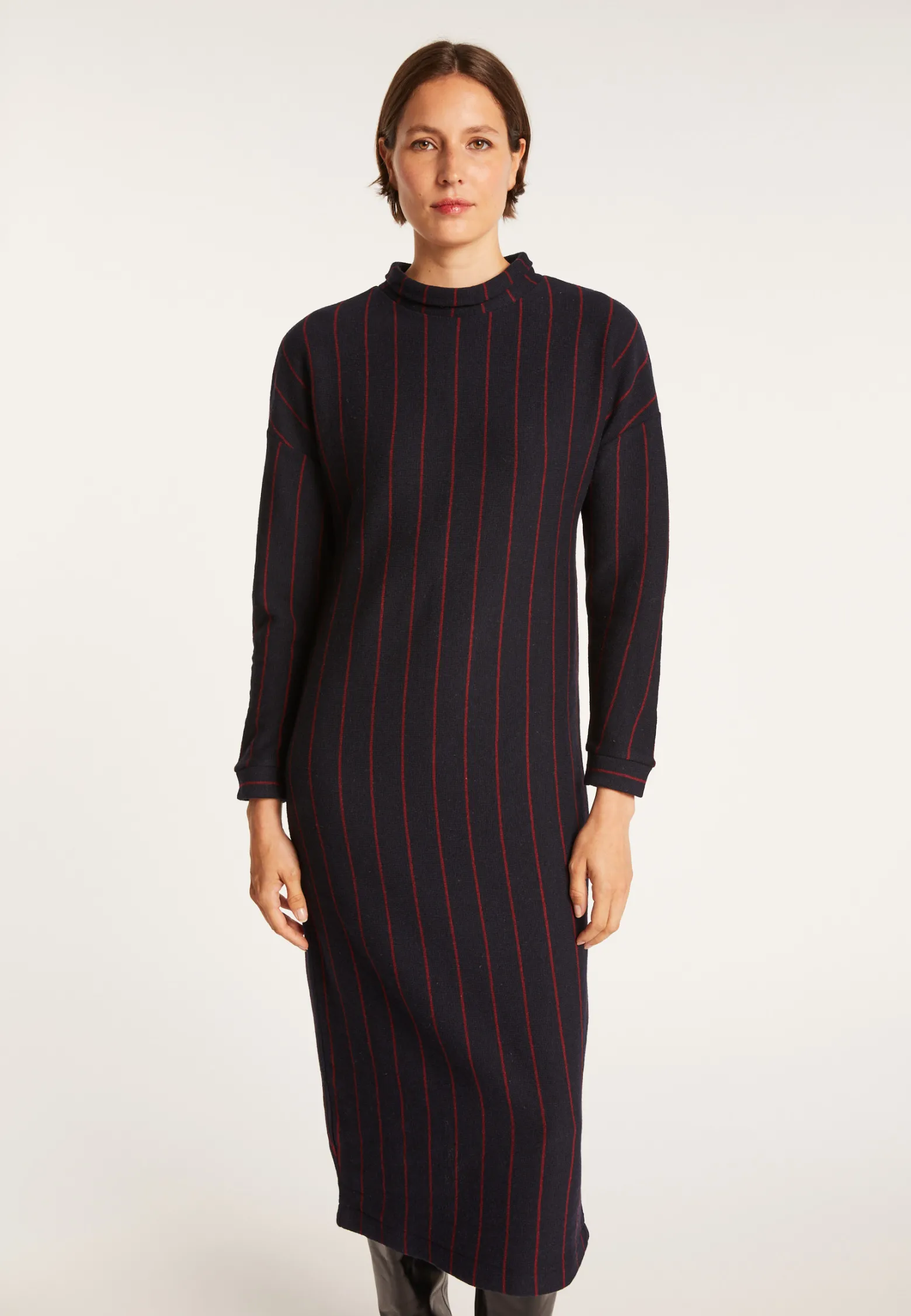 Montagut Knit dress with tennis stripes - Edelweiss