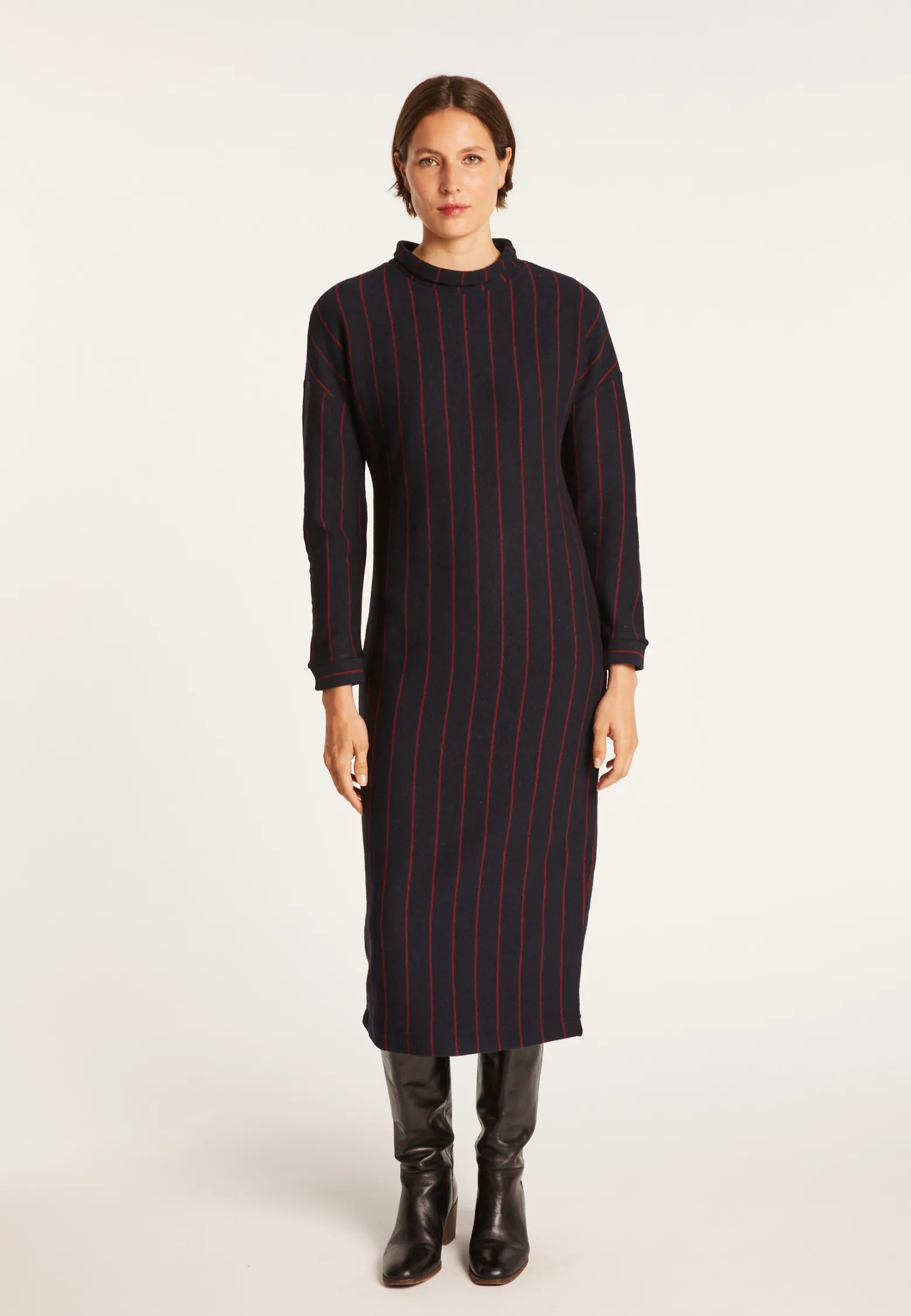 Montagut Knit dress with tennis stripes - Edelweiss
