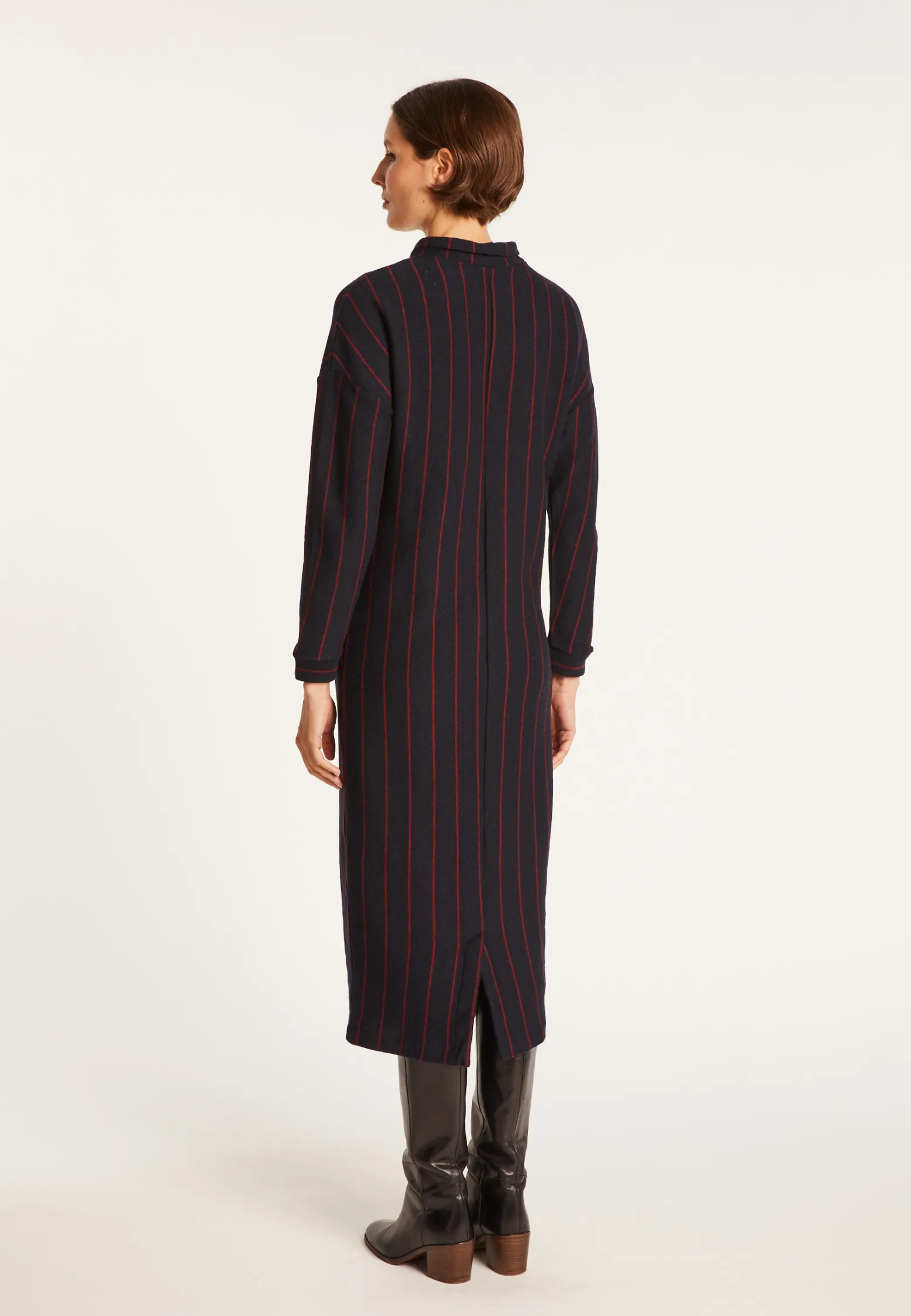 Montagut Knit dress with tennis stripes - Edelweiss