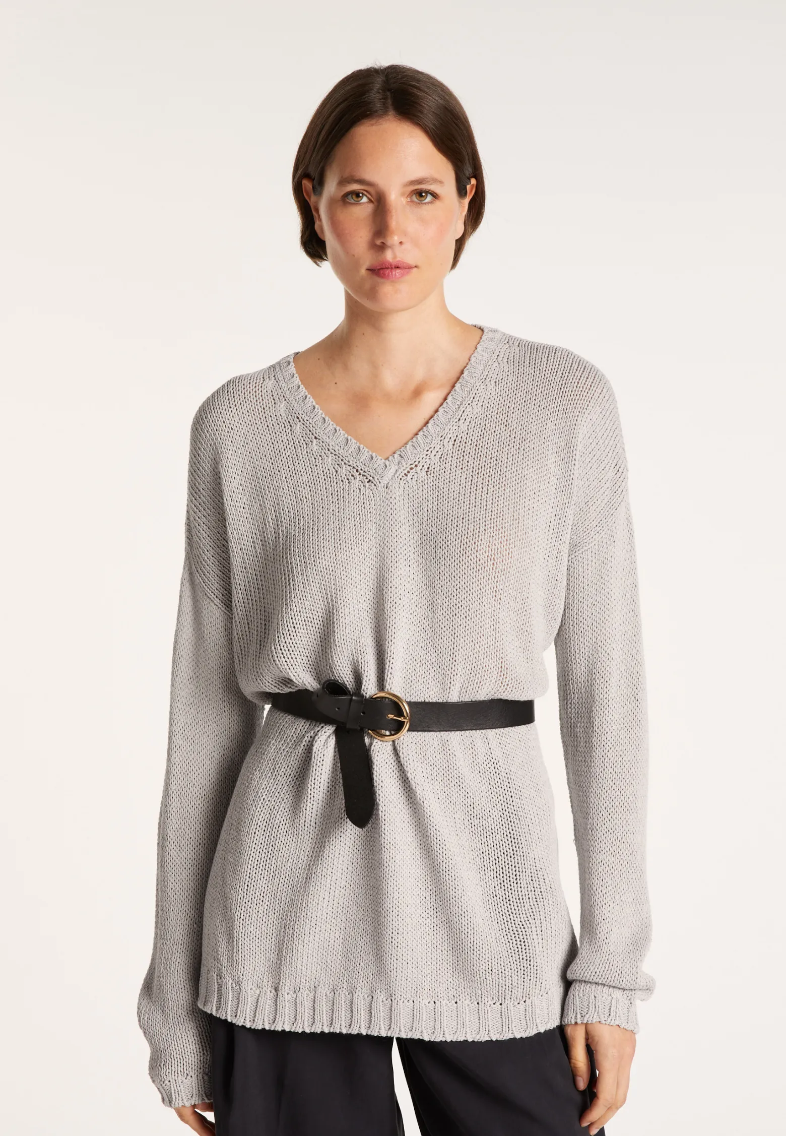 Montagut Large chunky knit v-neck sweater - Balata