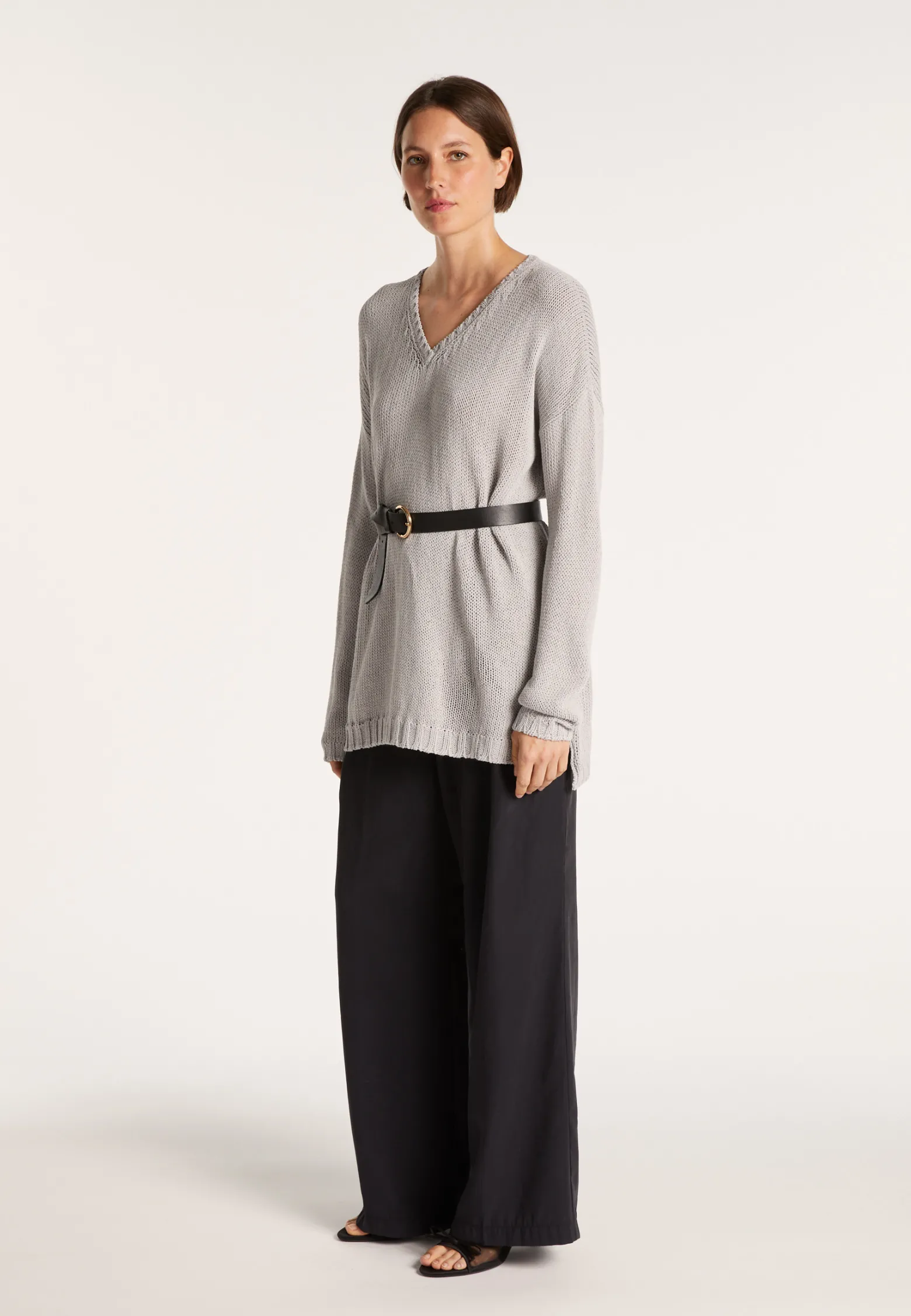Montagut Large chunky knit v-neck sweater - Balata