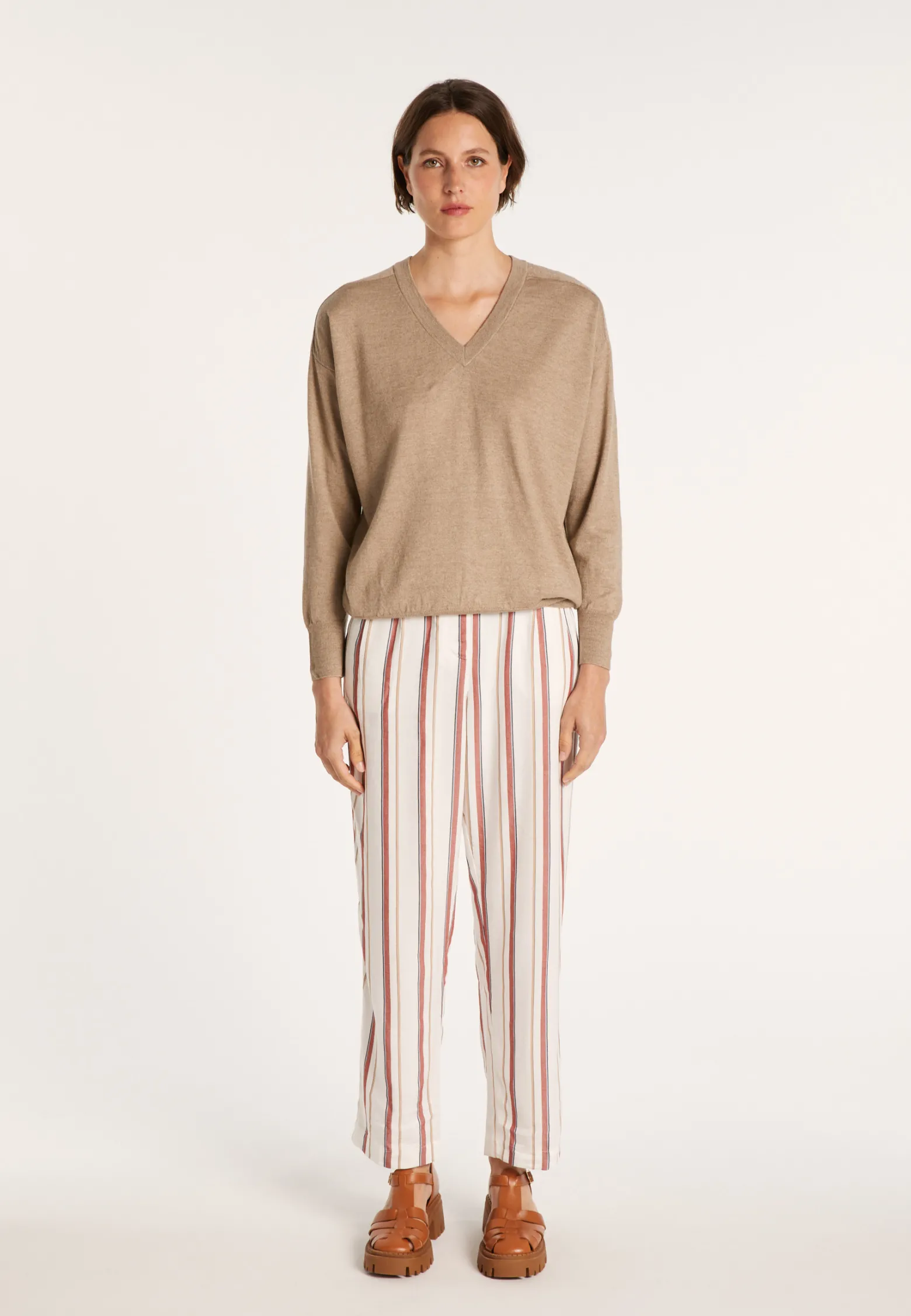Montagut Linen cashmere hammer armholes sweater - Bailen