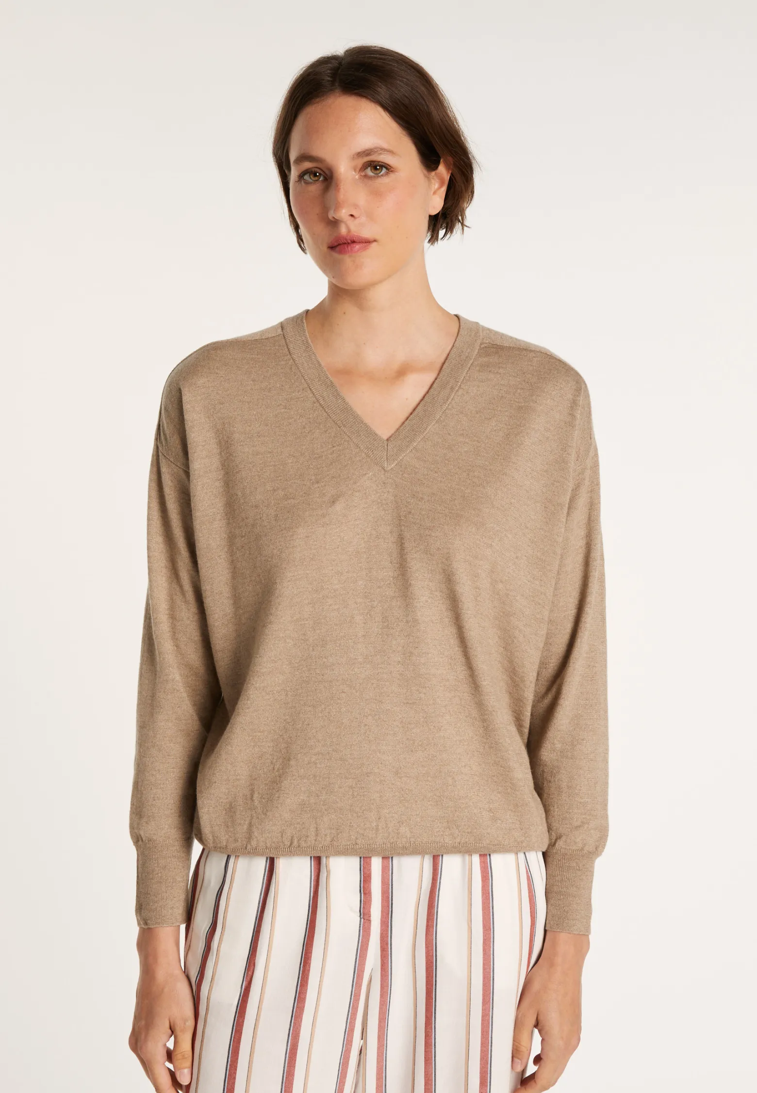 Montagut Linen cashmere hammer armholes sweater - Bailen