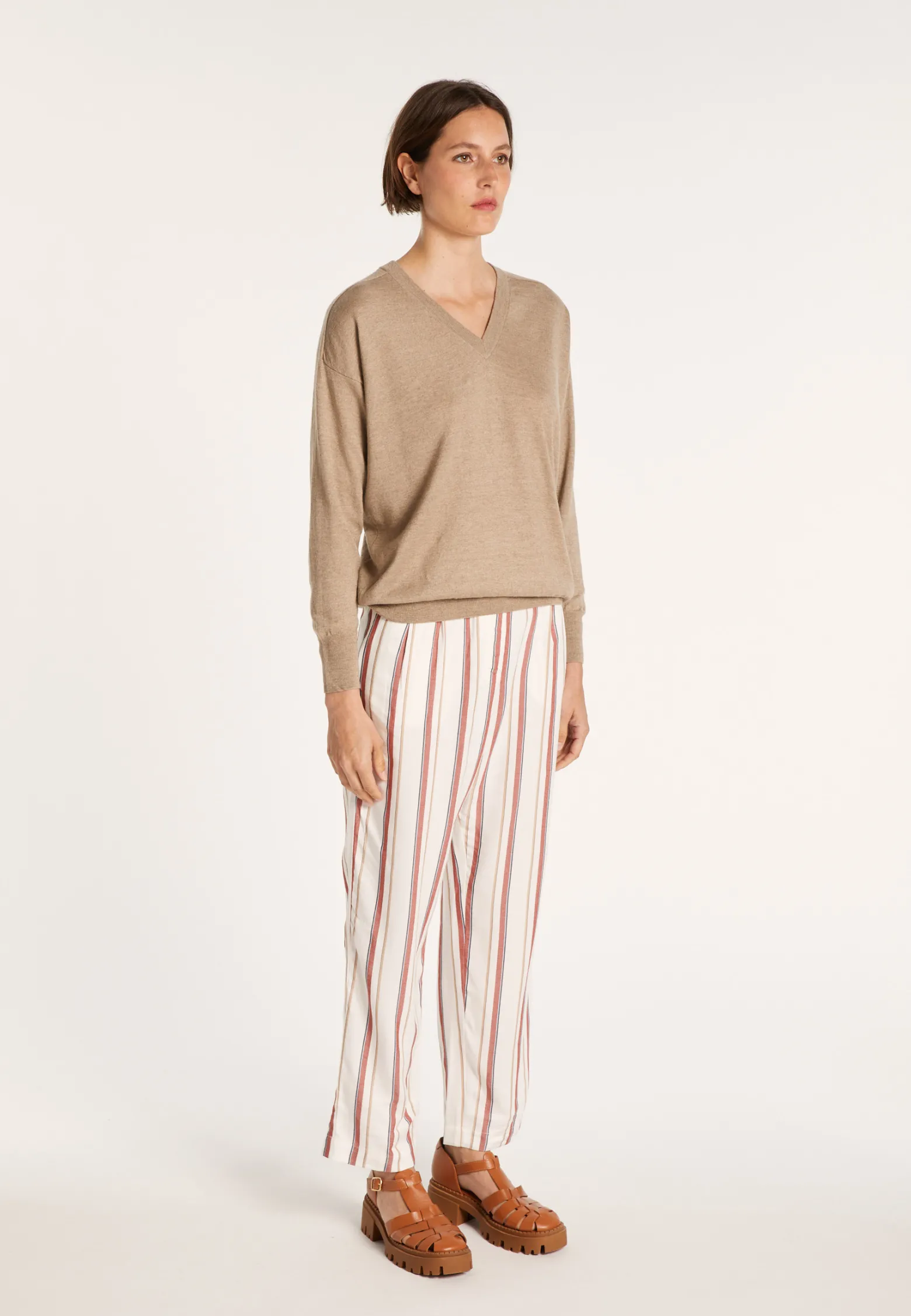 Montagut Linen cashmere hammer armholes sweater - Bailen