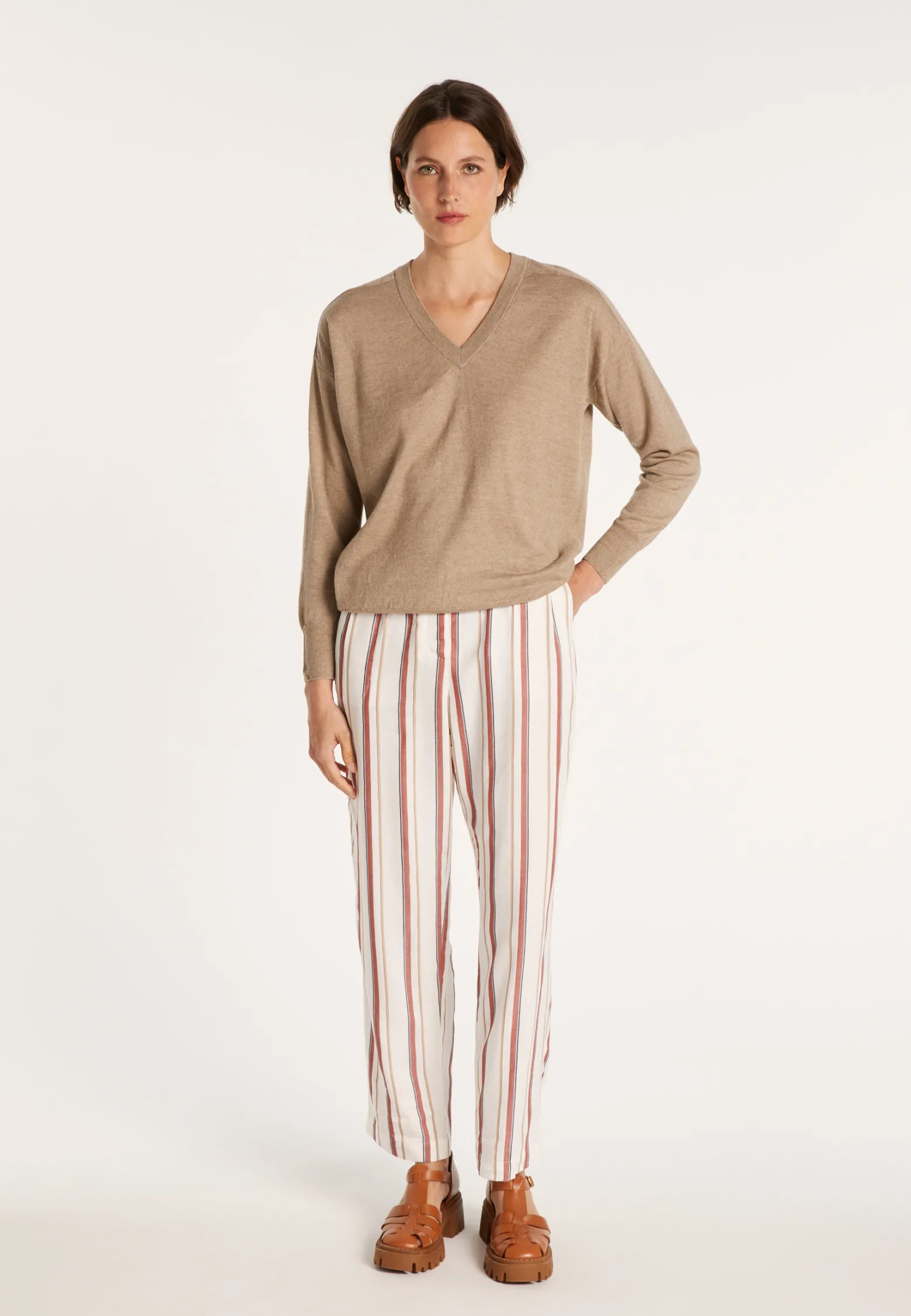 Montagut Linen cashmere hammer armholes sweater - Bailen