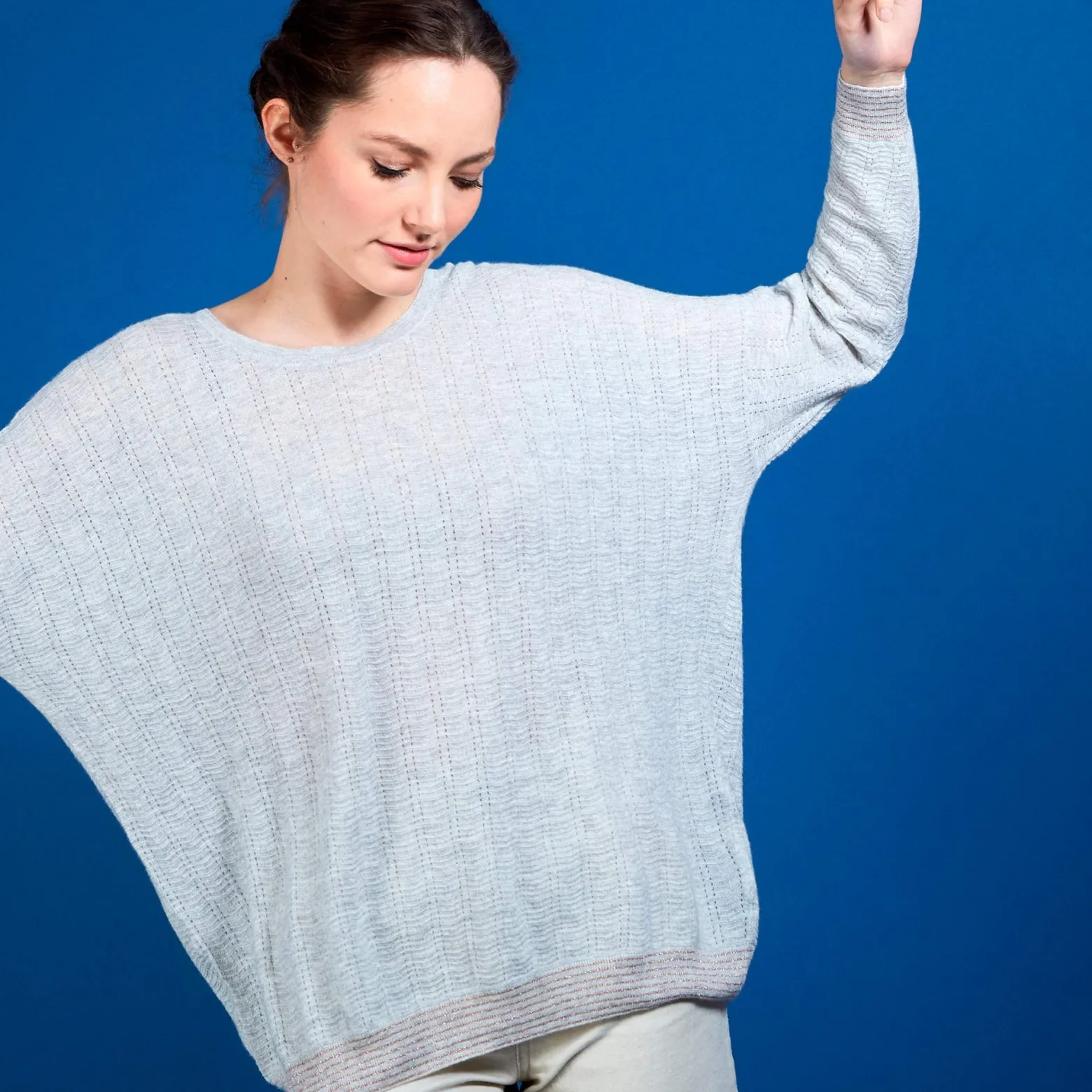 Montagut Linen cashmere round neck sweater - Amber