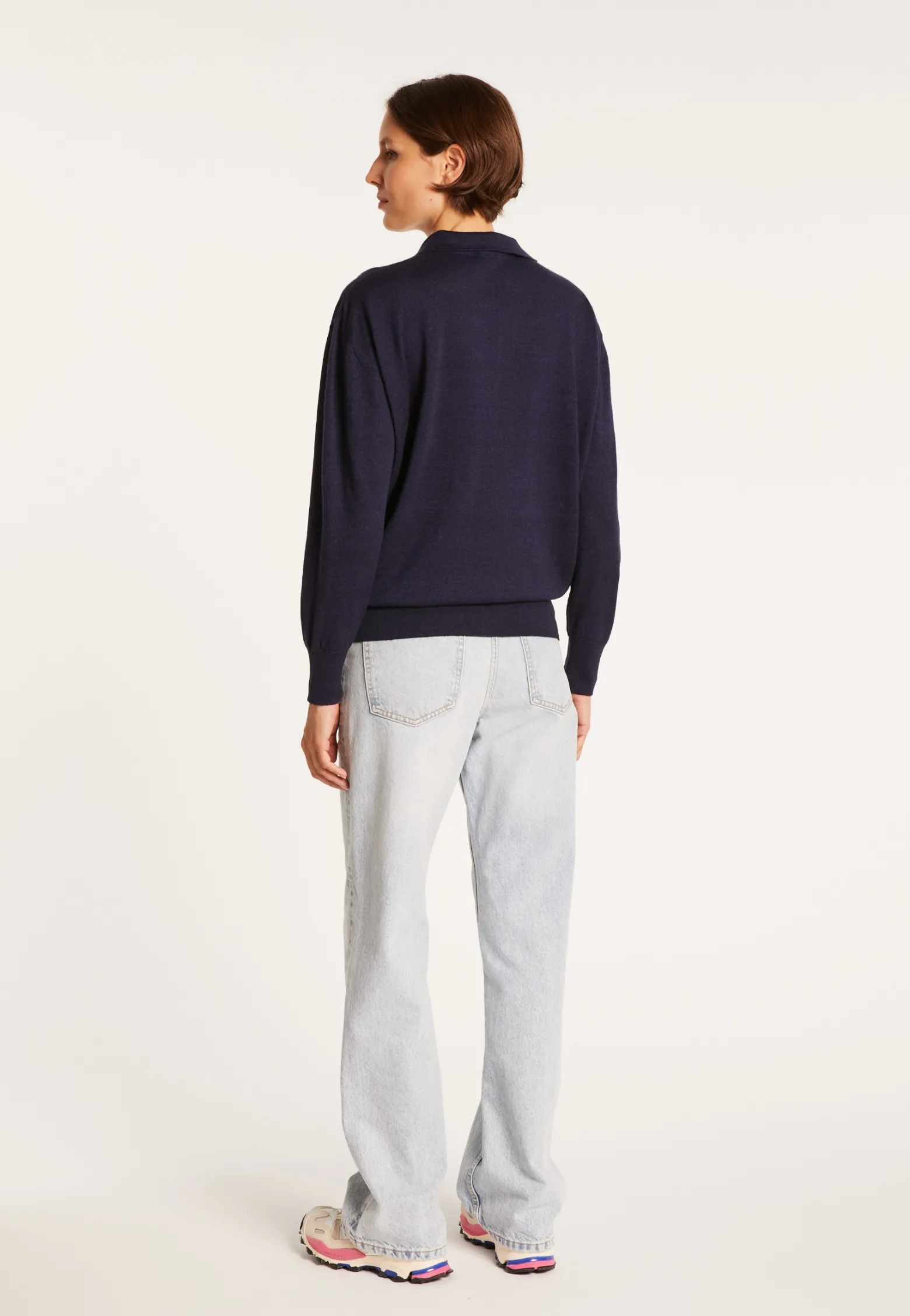 Montagut Linen cashmere sweater with polo neck - Bilbao
