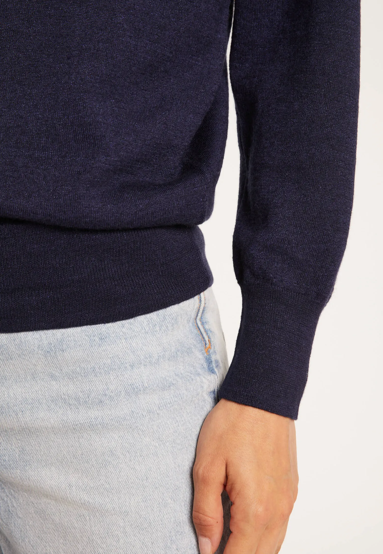 Montagut Linen cashmere sweater with polo neck - Bilbao