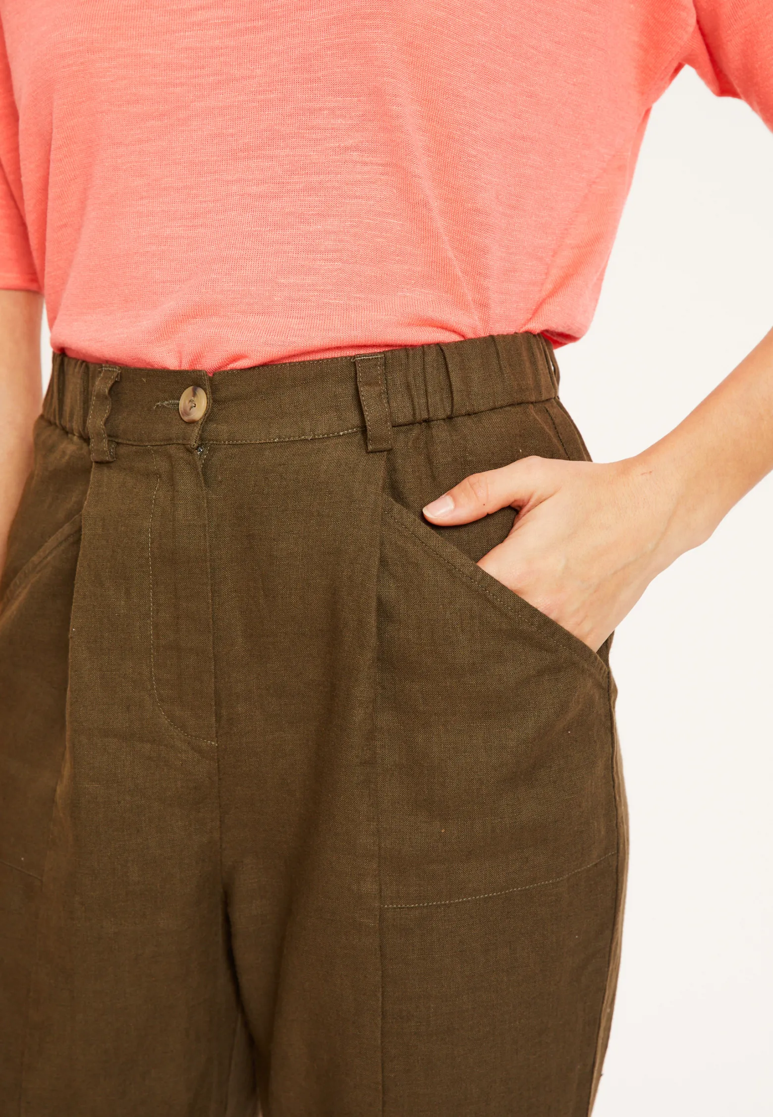 Montagut Linen pocket pants - Victoire