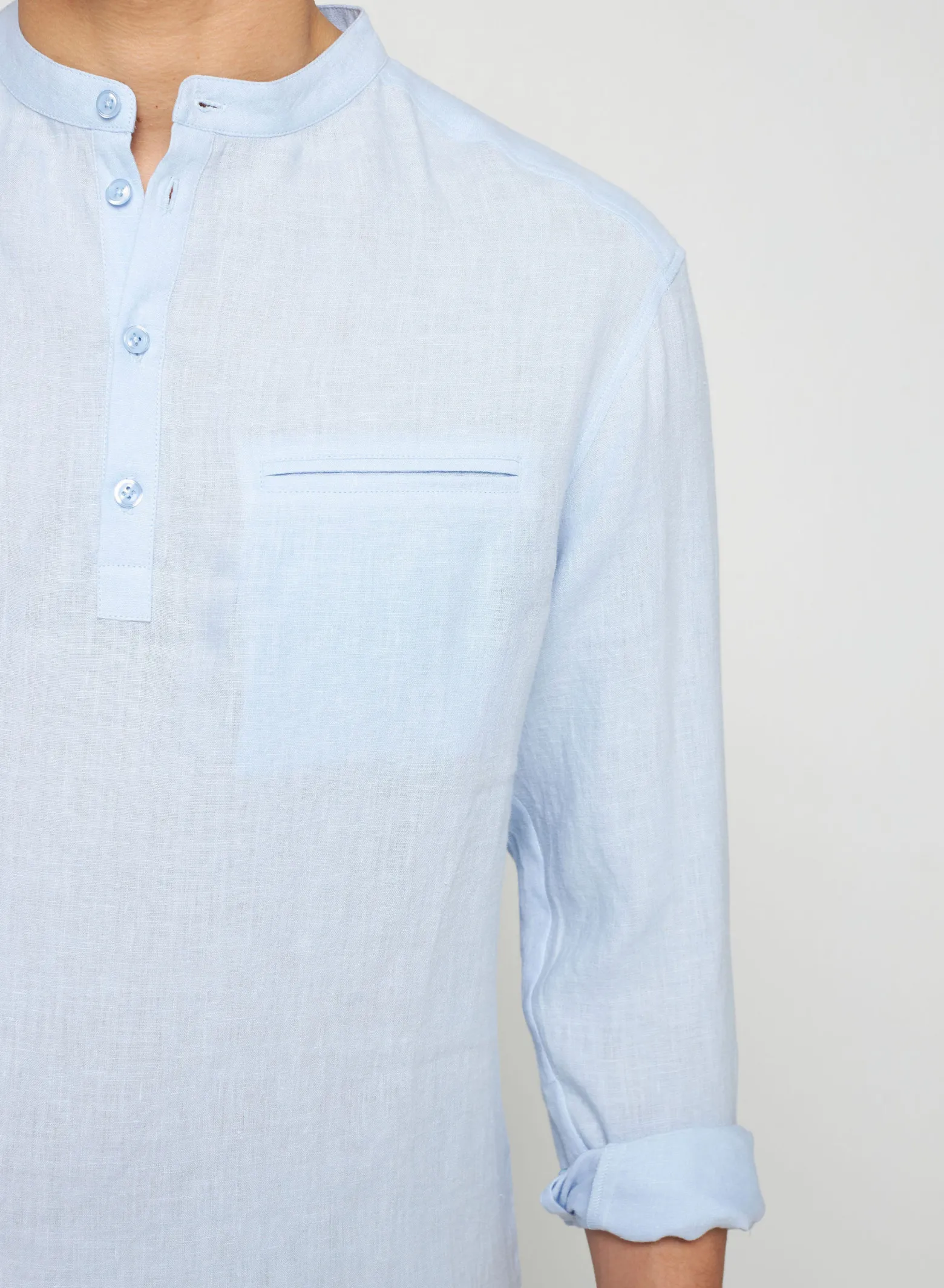 Montagut Linen shirt with tunisian collar - Romeo
