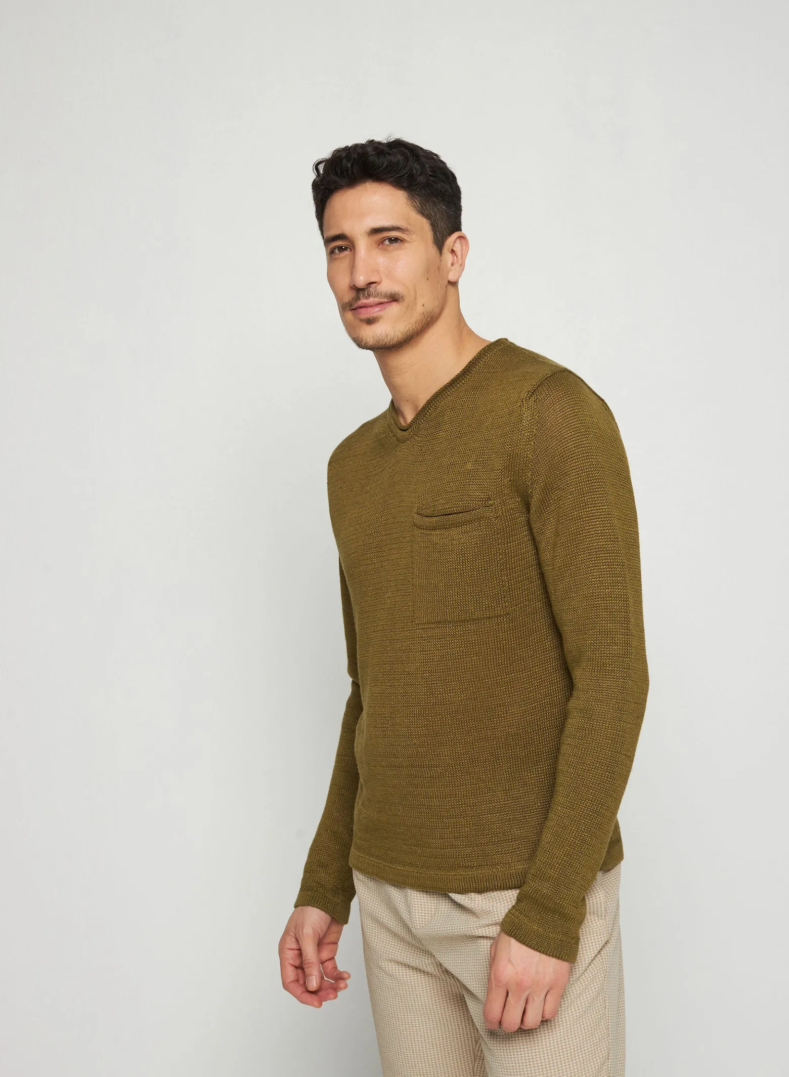 Montagut Linen turtleneck sweater - Rubin