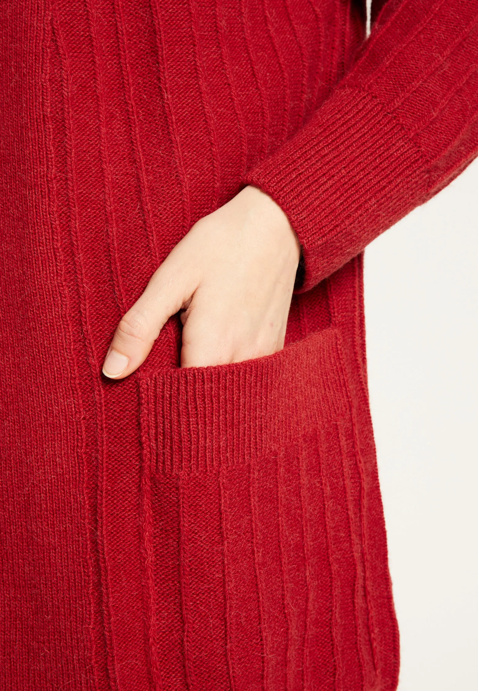 Montagut Long alpaca wool cardigan with balloon sleeves - Damy