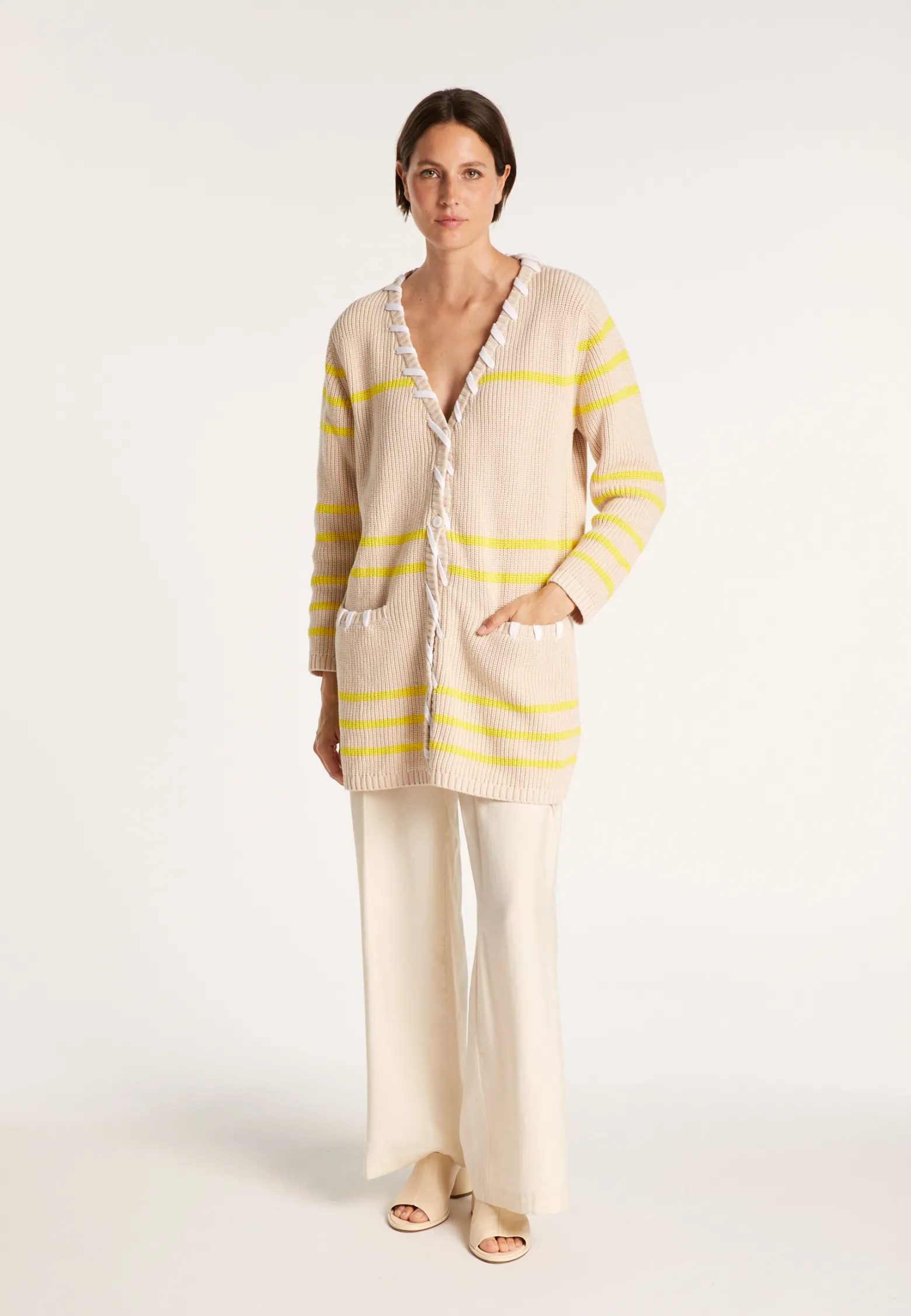 Montagut Long cardigan with cord - JOSHUA