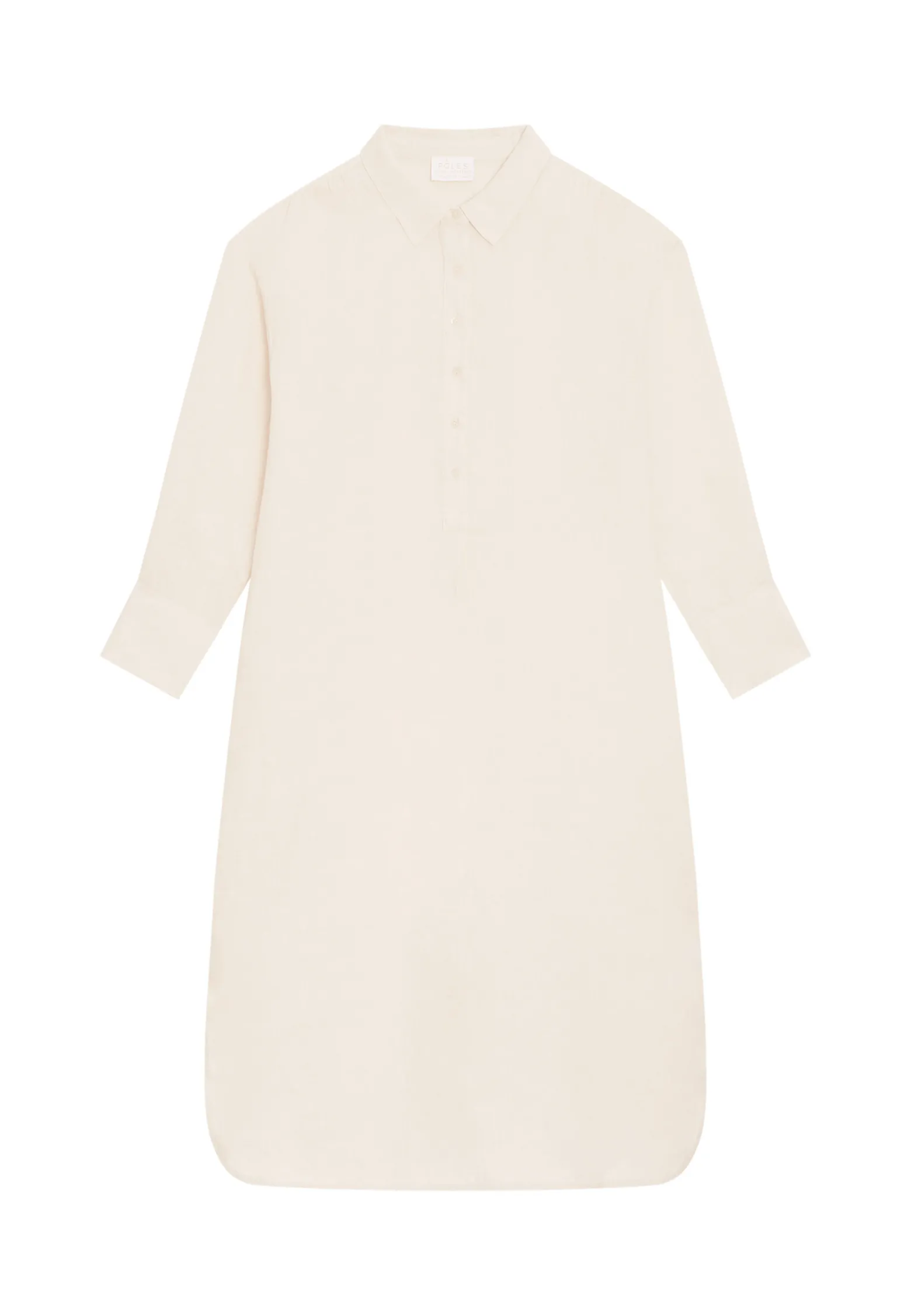Montagut Long dress with polo neck in linen - Valerie