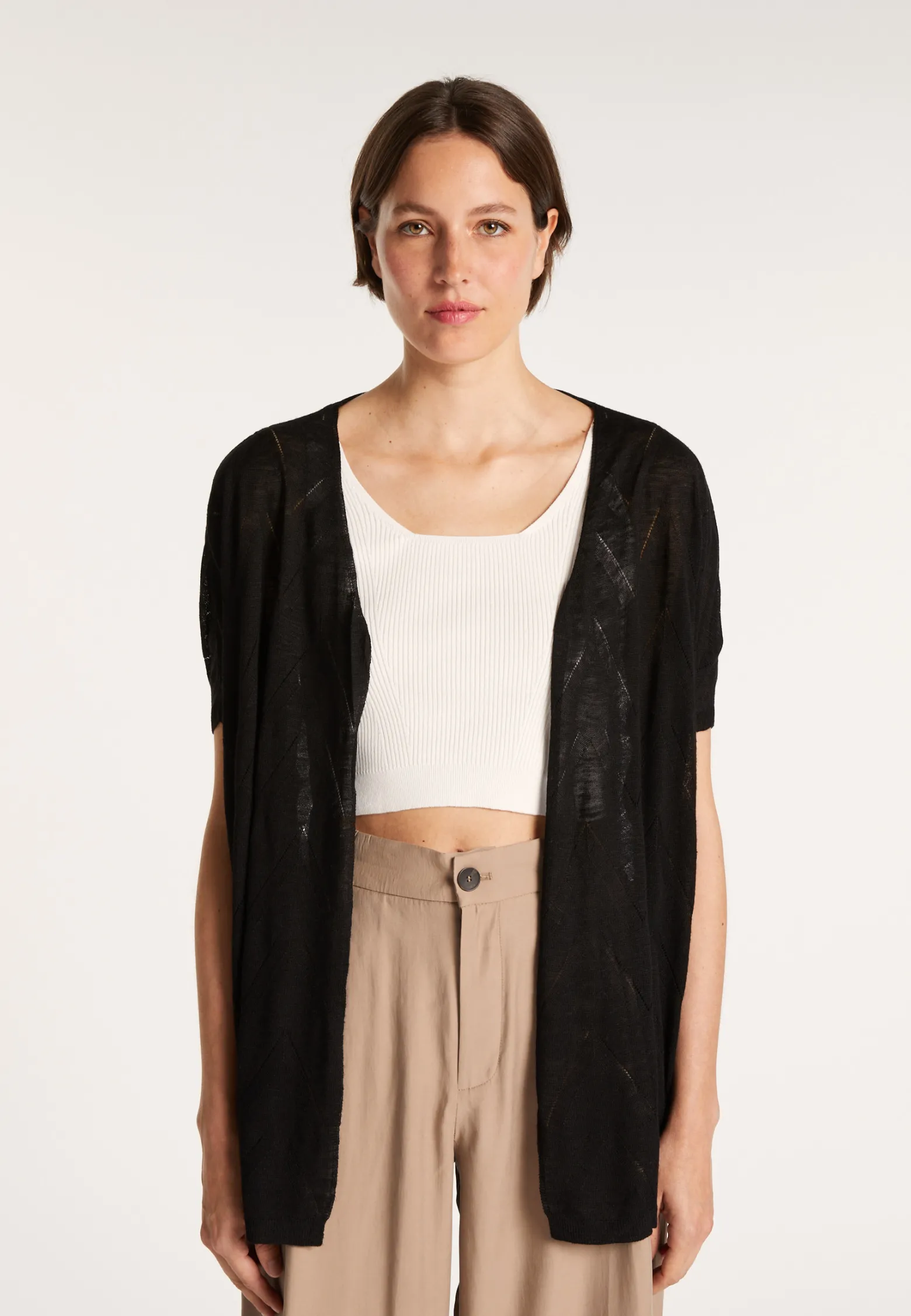 Montagut Long flamed linen cardigan - Cid