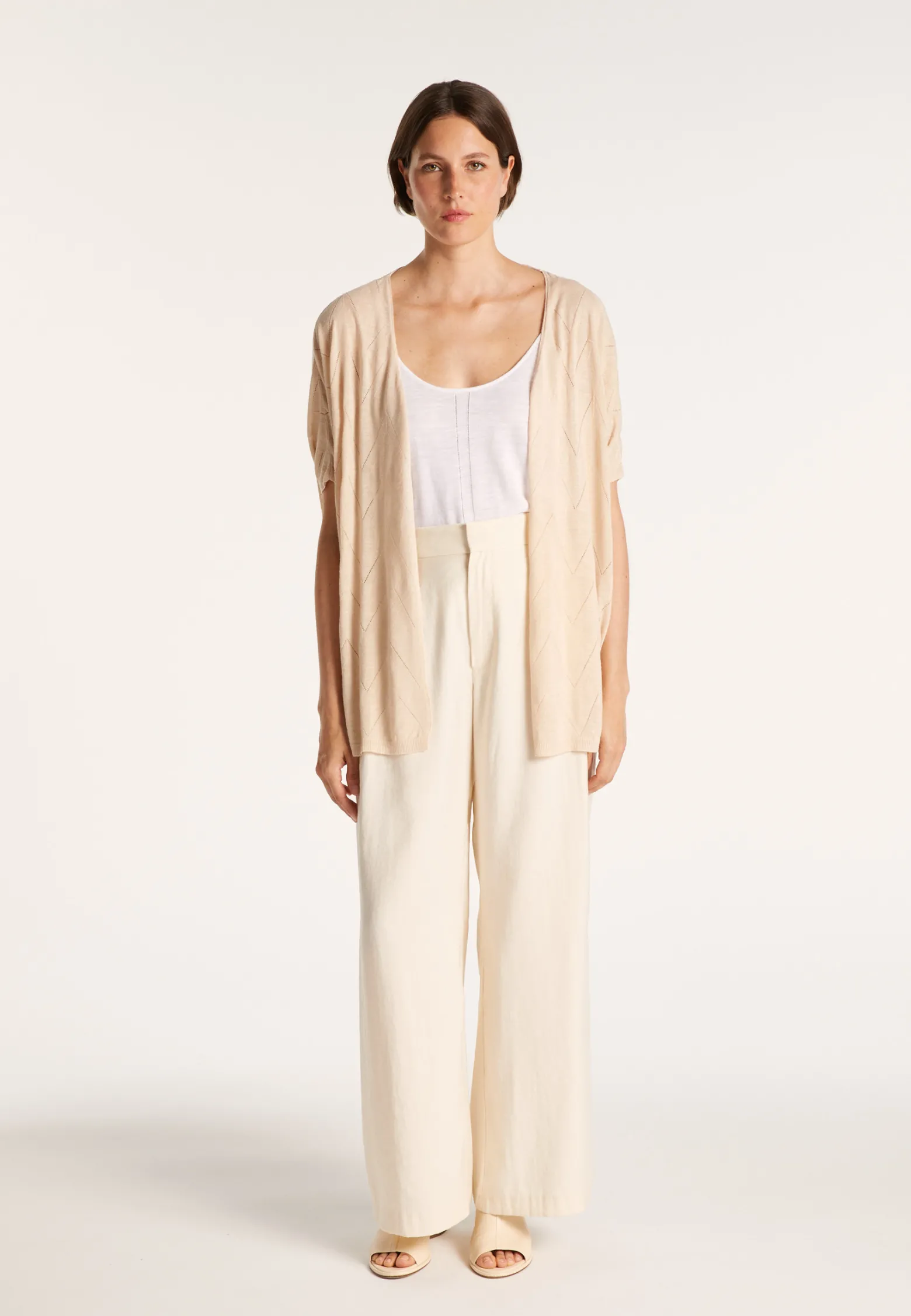 Montagut Long flamed linen cardigan - Cid