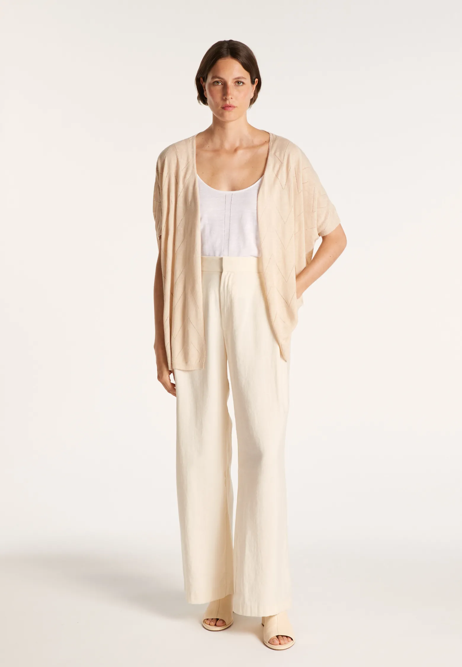 Montagut Long flamed linen cardigan - Cid