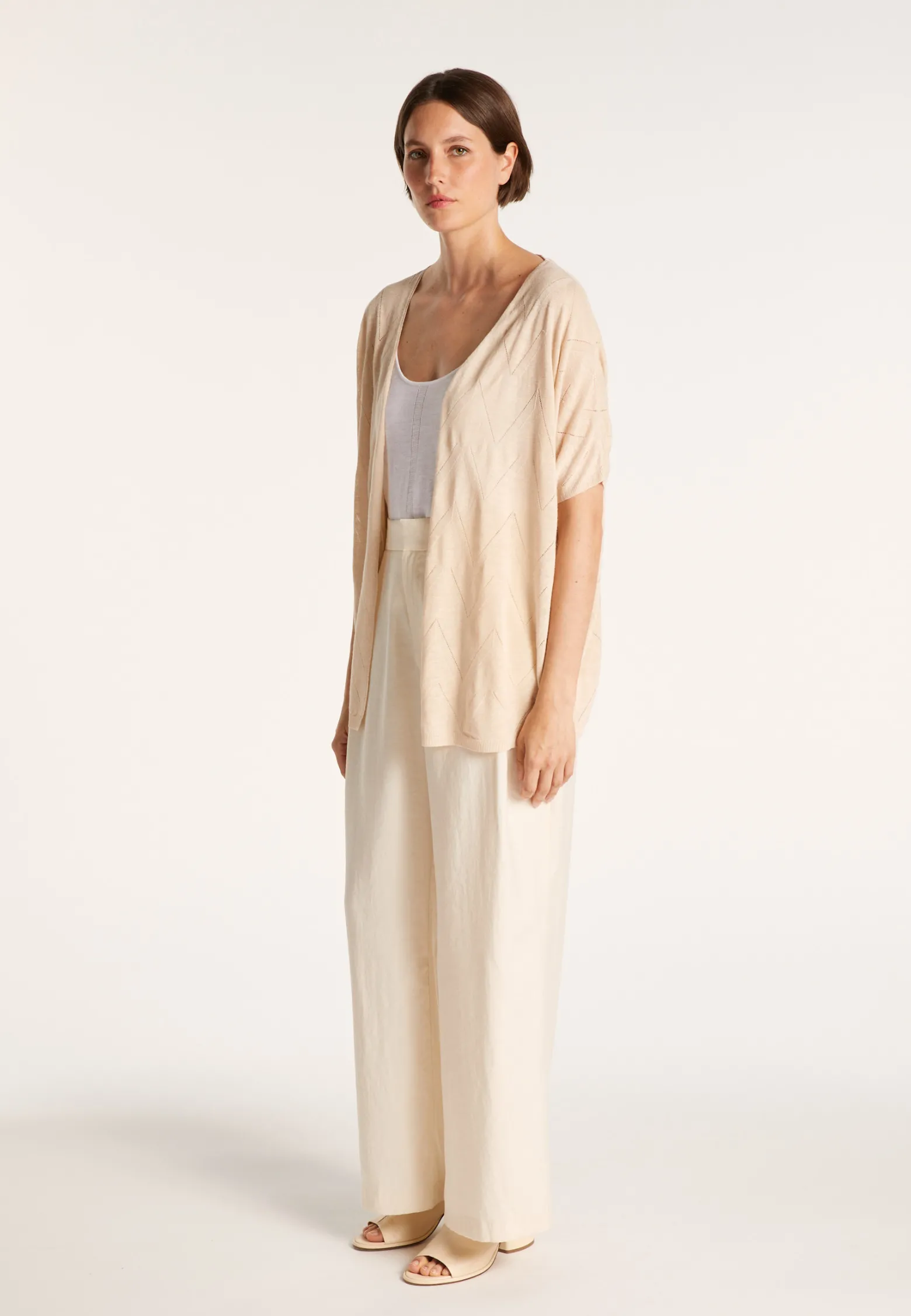 Montagut Long flamed linen cardigan - Cid