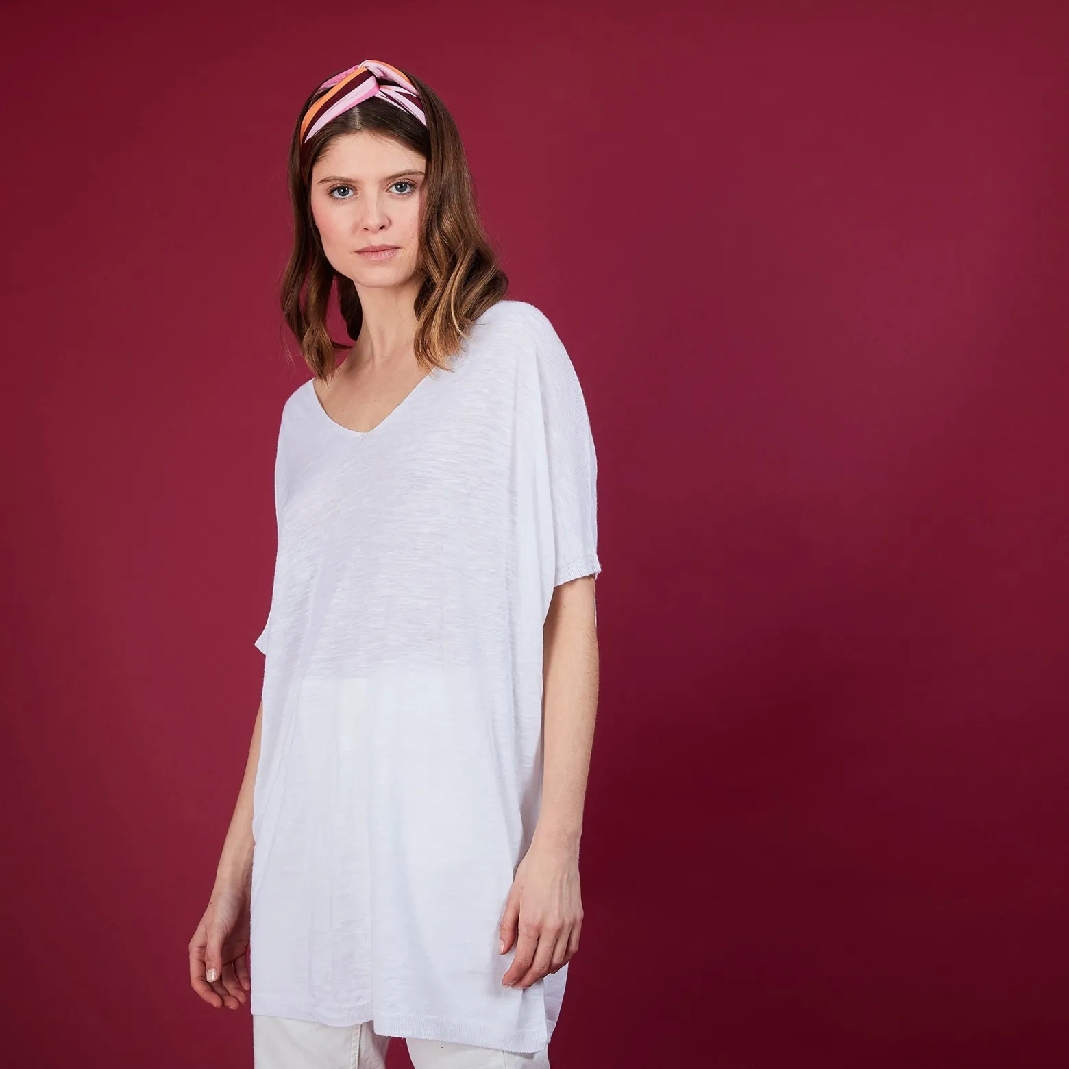 Montagut Long flamed linen T-shirt - Bil
