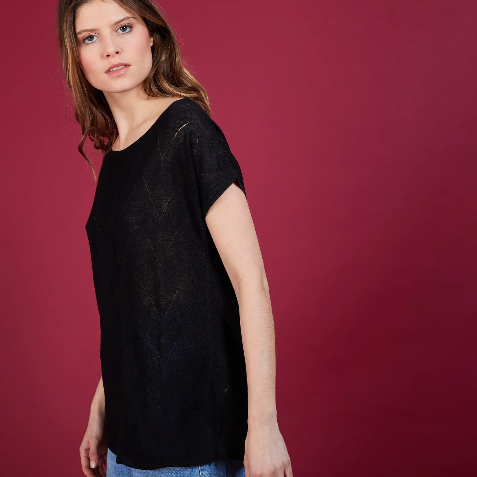 Montagut Long flamed linen T-shirt - Colinna