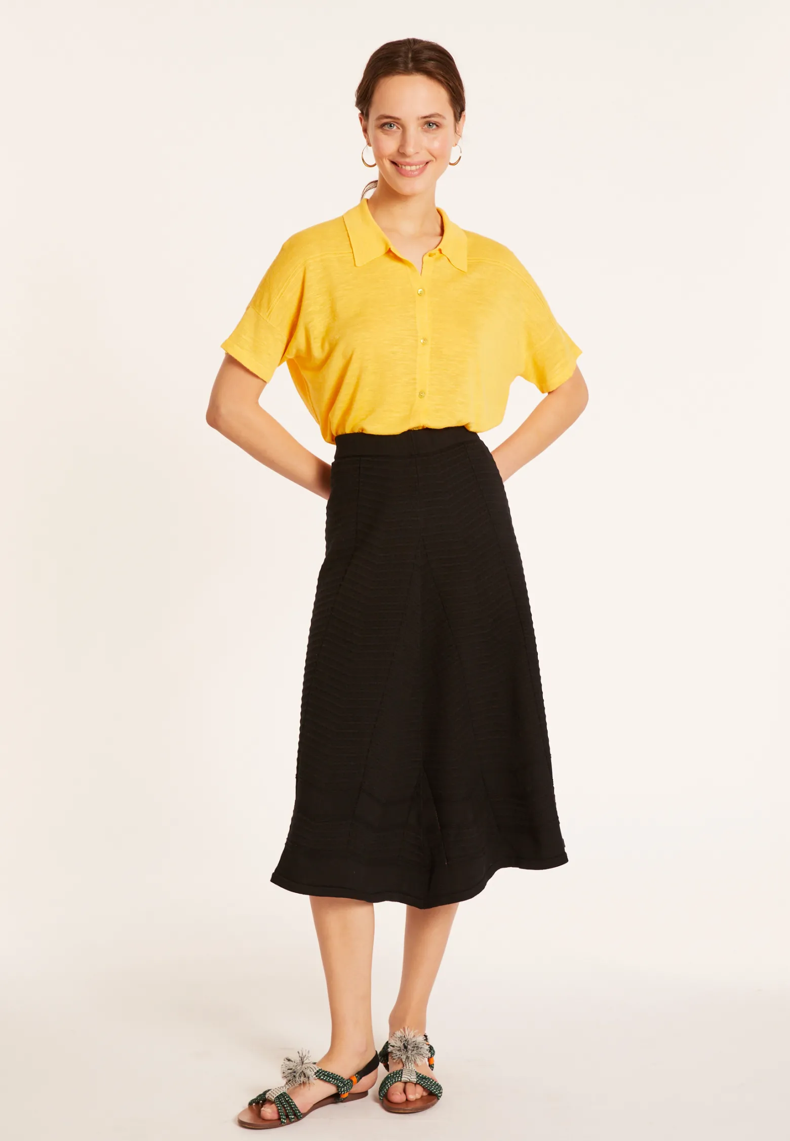 Montagut Long flared skirt in cotton - Meredith