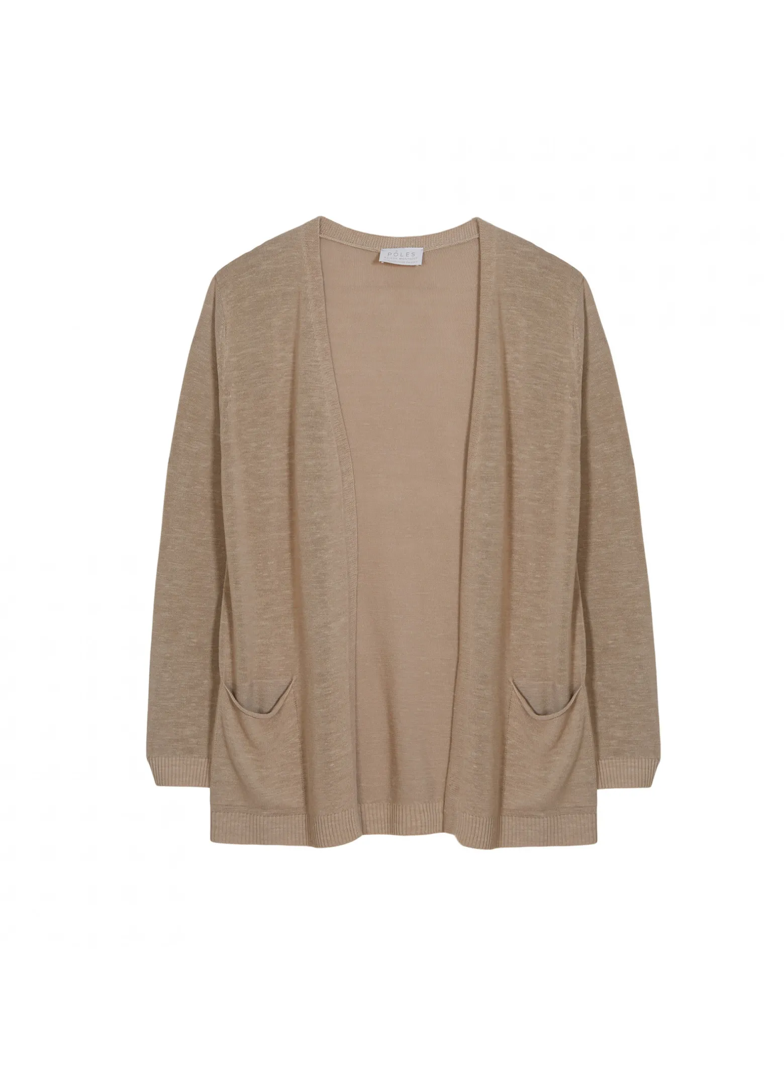 Montagut Long vest with pockets in flamed linen - Tabata