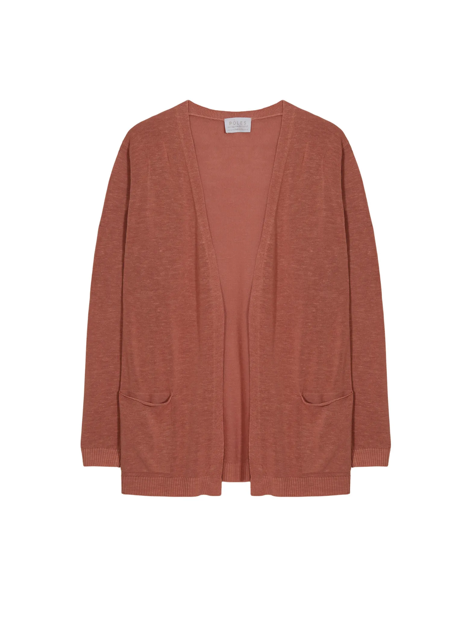 Montagut Long vest with pockets in flamed linen - Tabata