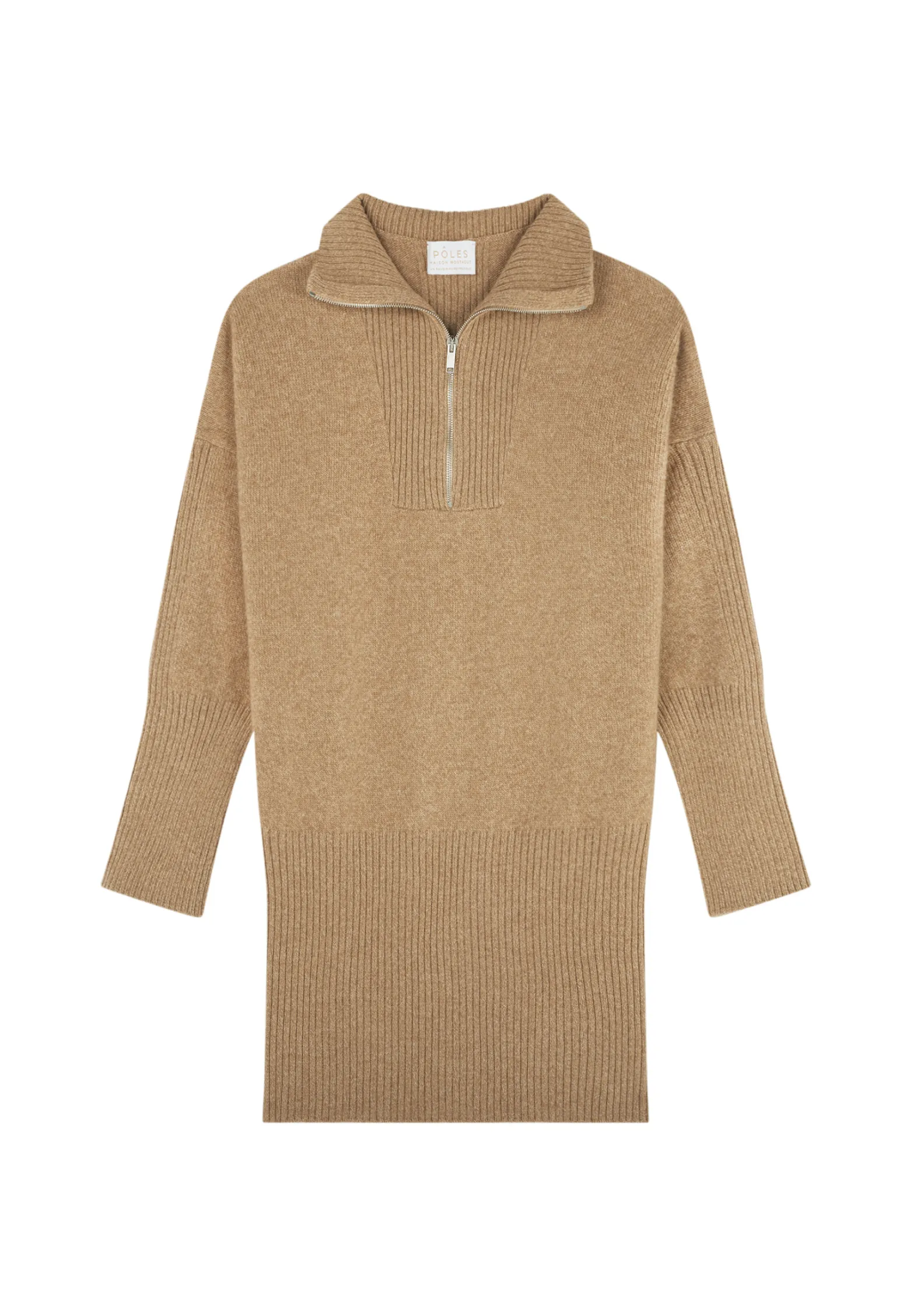 Montagut Long zip-neck sweater in wool and cashmere - Charlotte