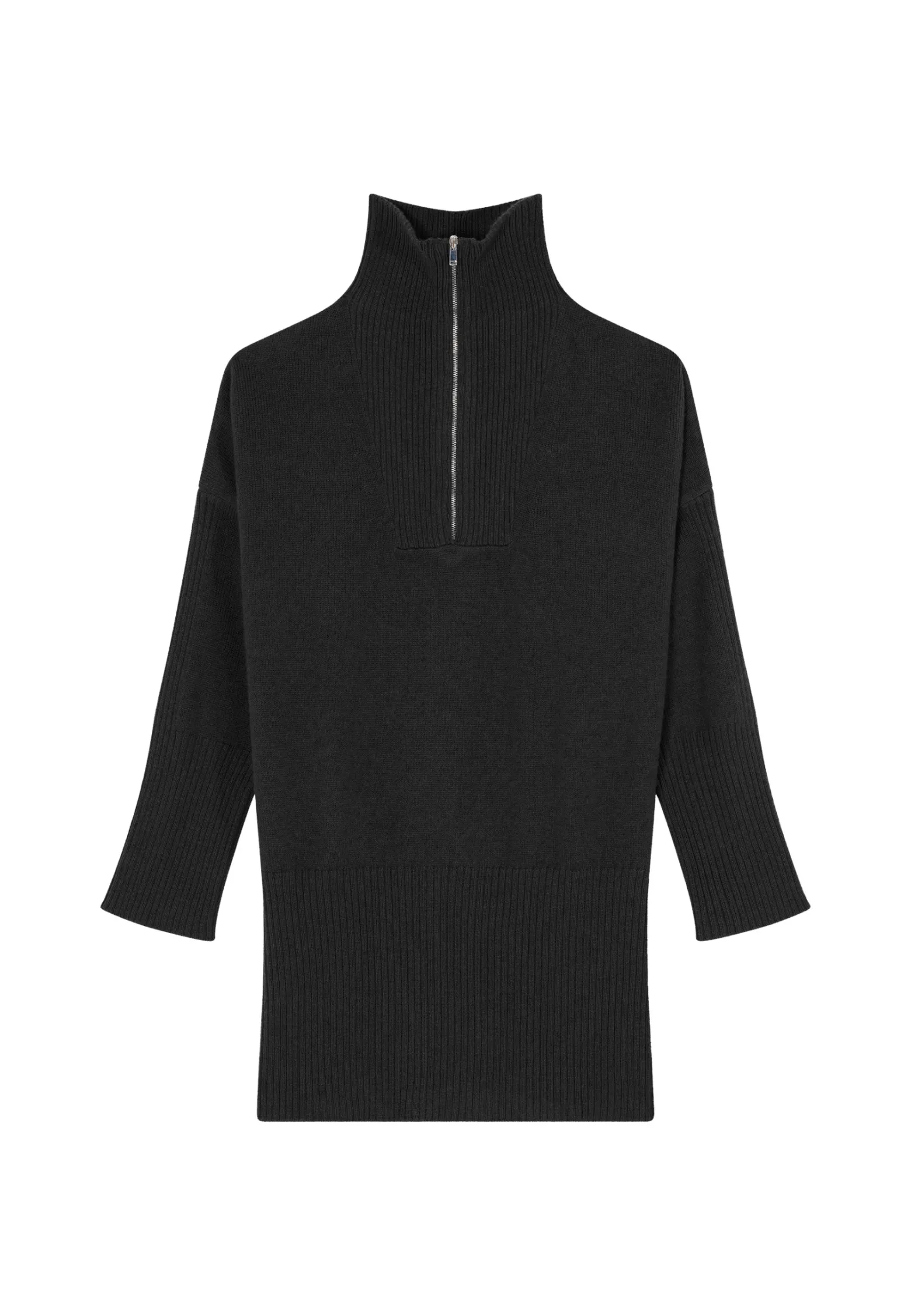 Montagut Long zip-neck sweater in wool and cashmere - Charlotte