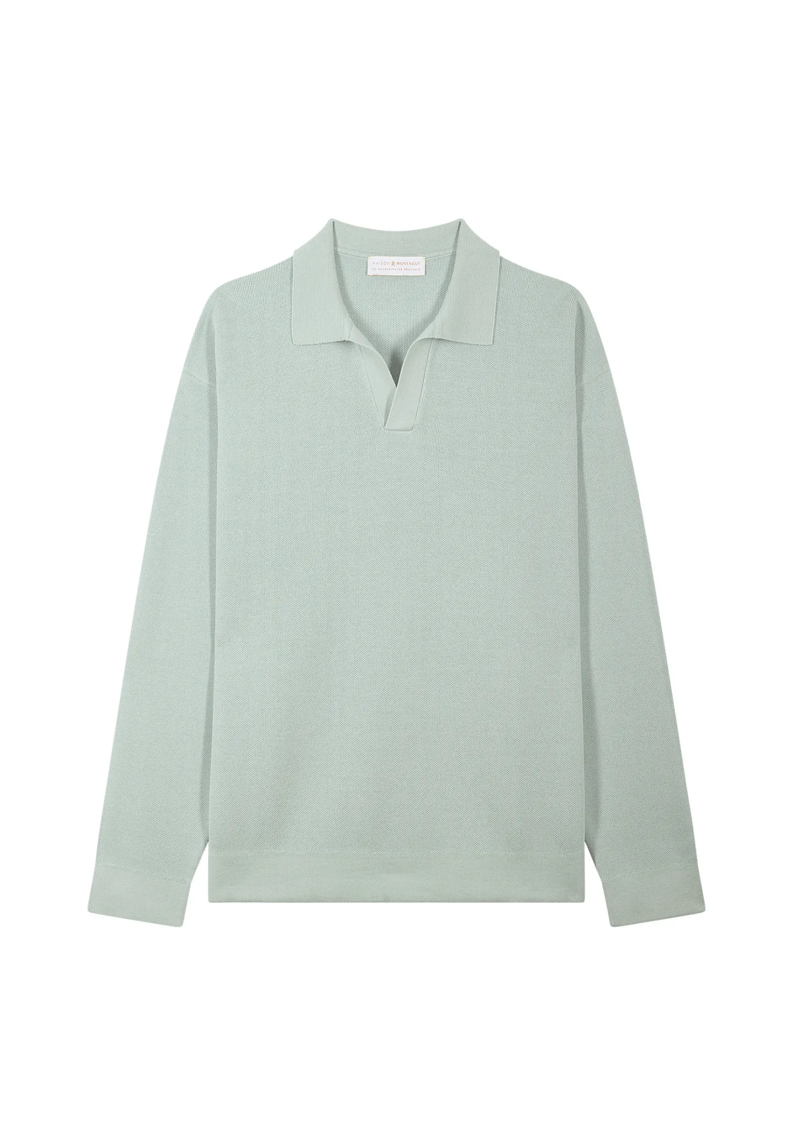 Montagut Long-sleeved polo shirt in flamed cotton and linen - Ido