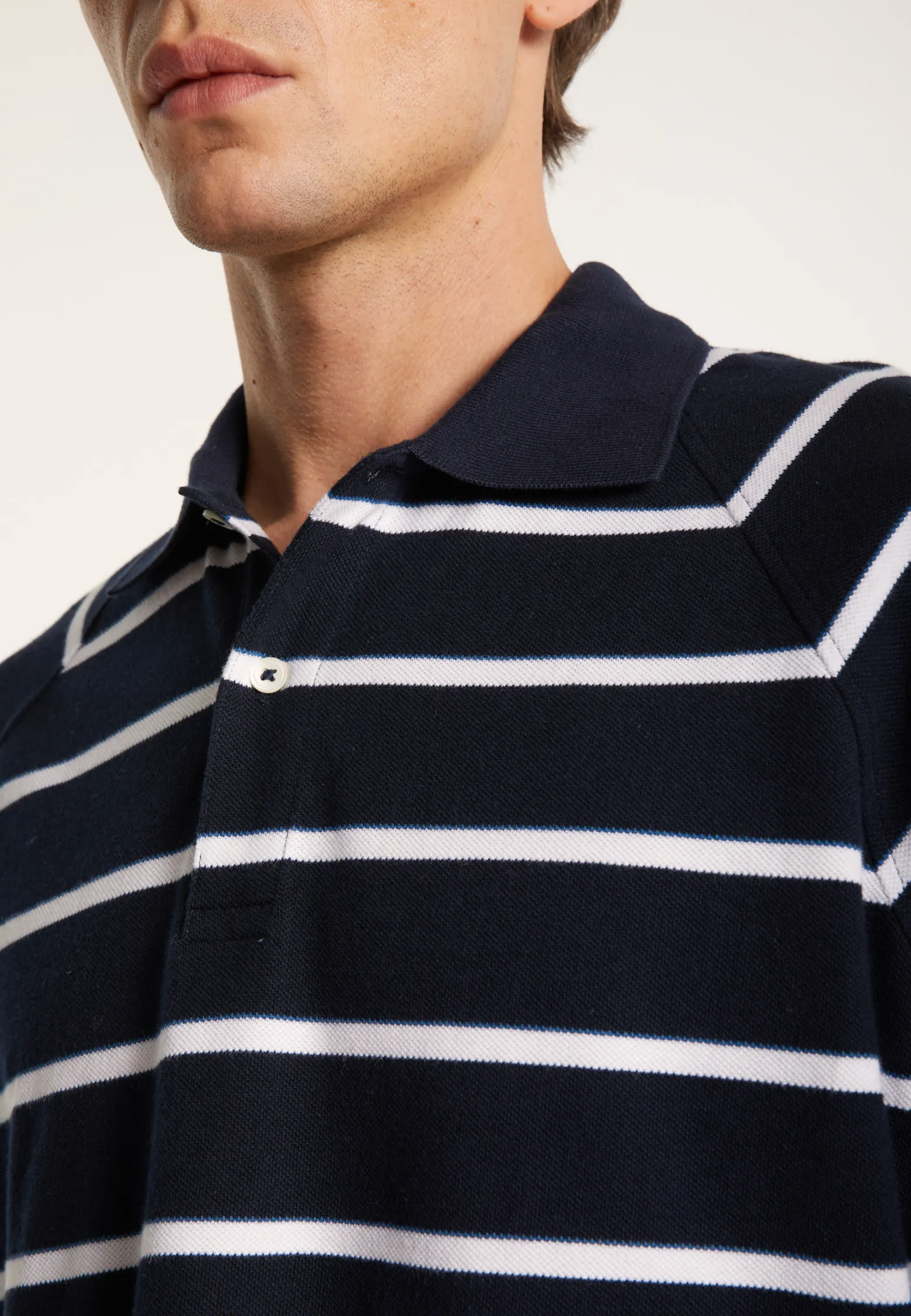 Montagut Long-sleeved striped cotton polo shirt - Pavell
