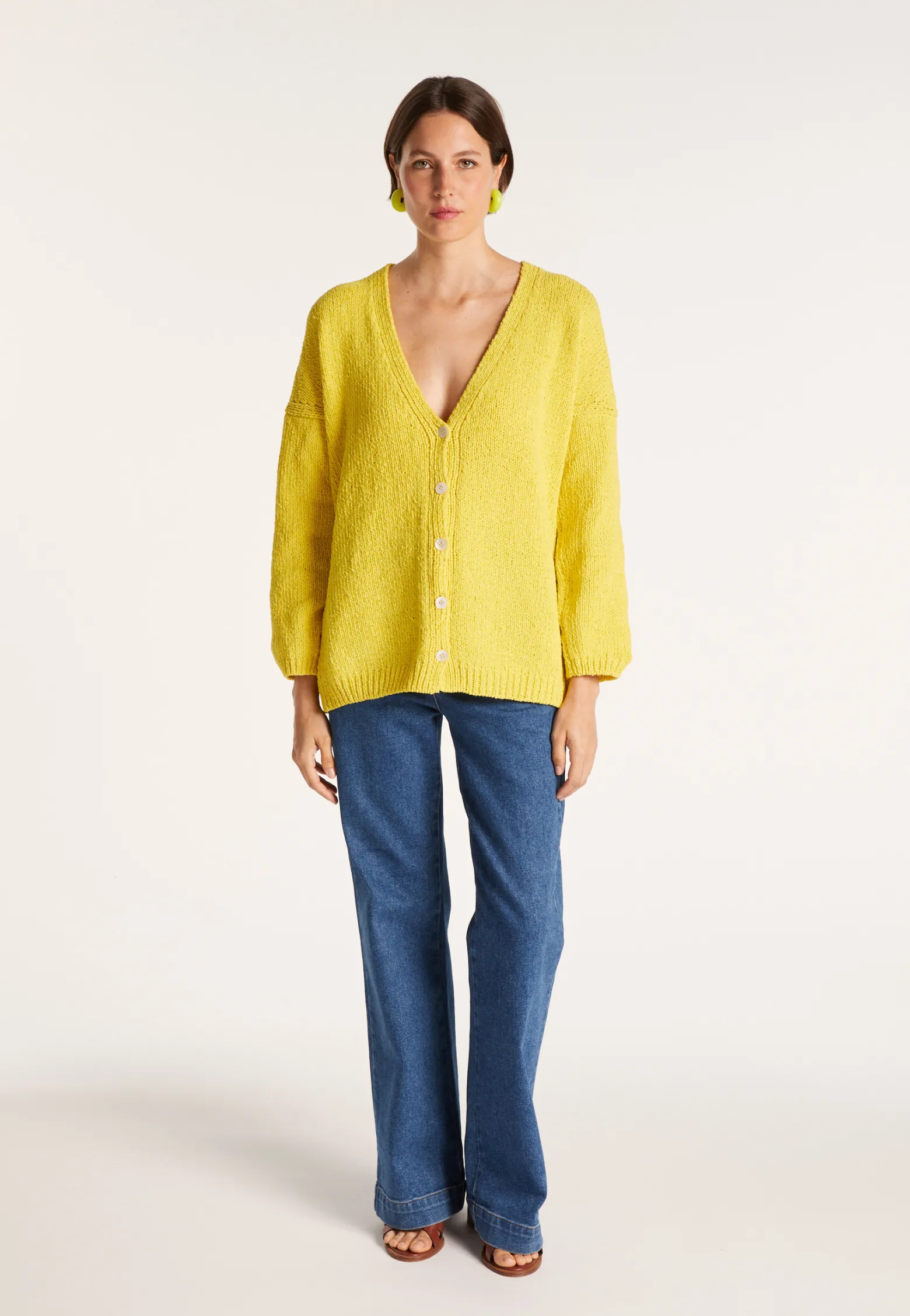 Montagut Loose cardigan in cotton velvet - MOUNIA