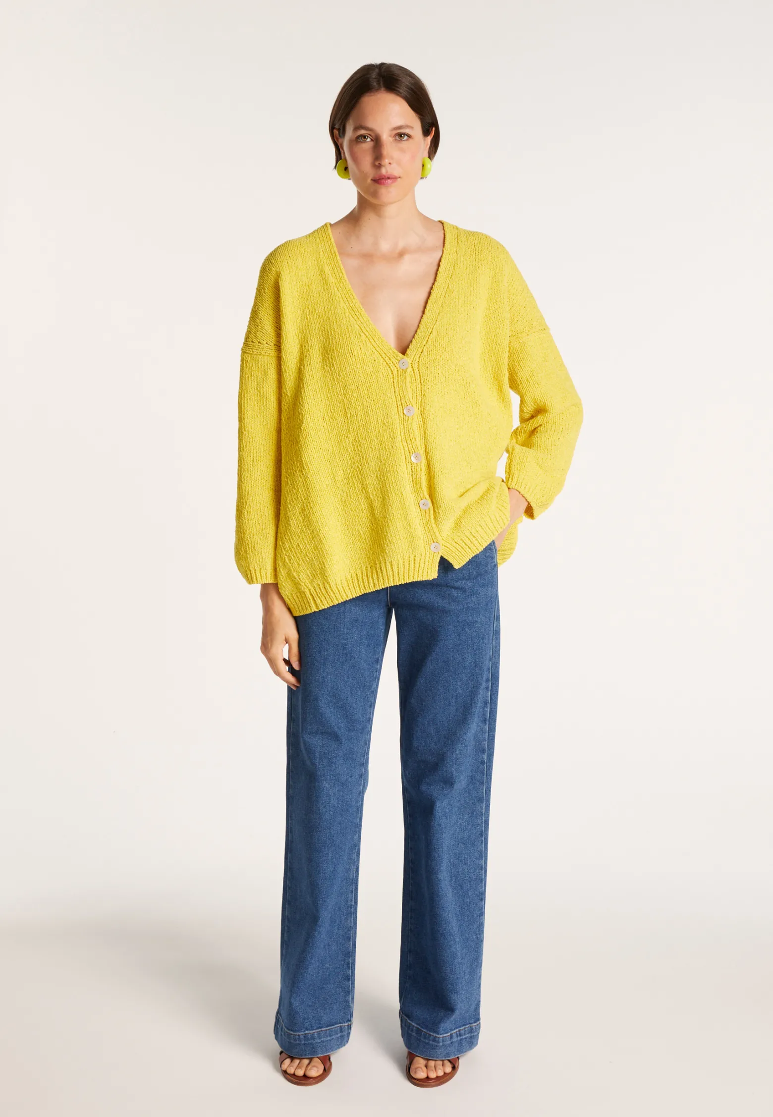Montagut Loose cardigan in cotton velvet - MOUNIA