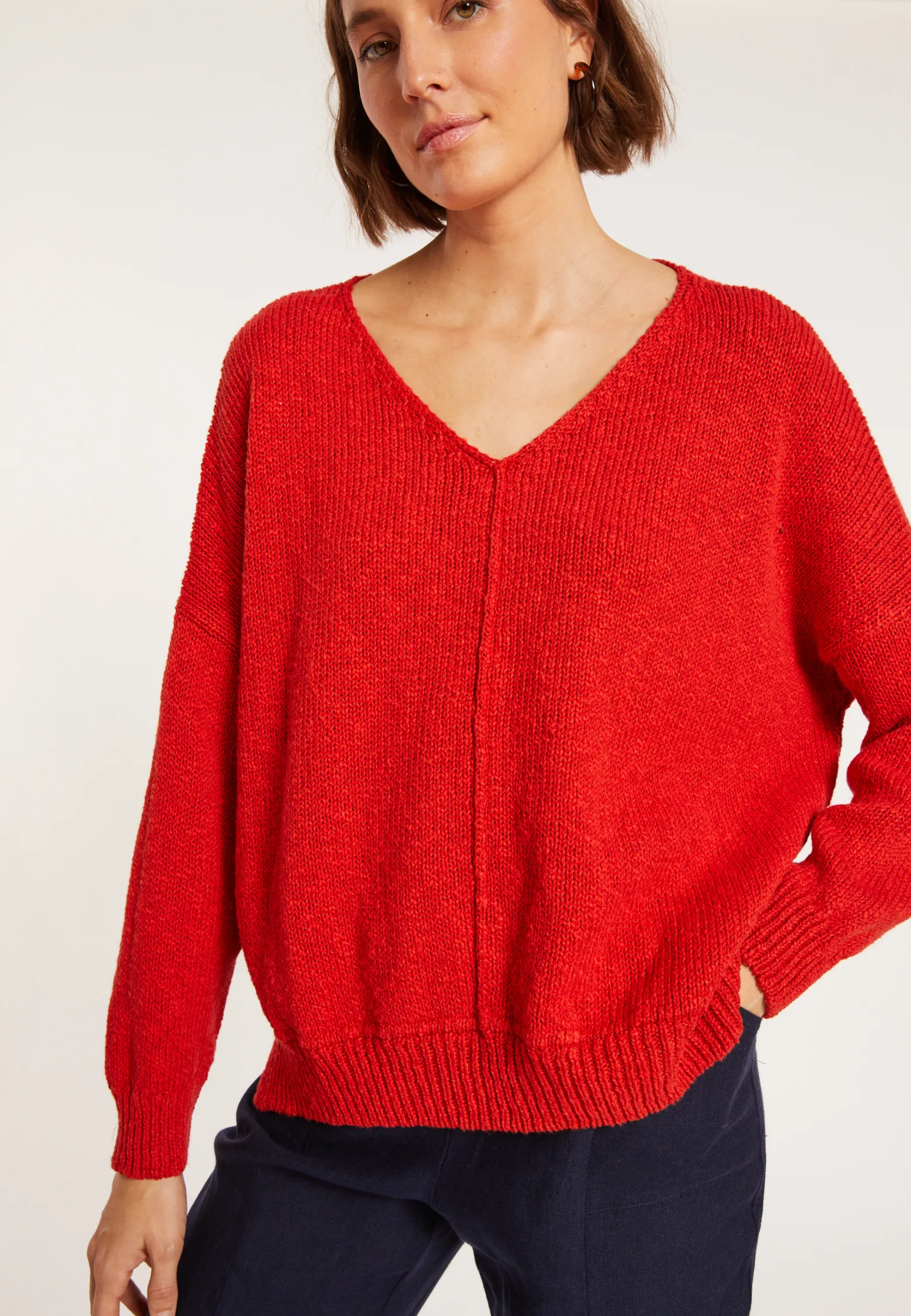 Montagut Loose cotton and linen jumper - Nathalie
