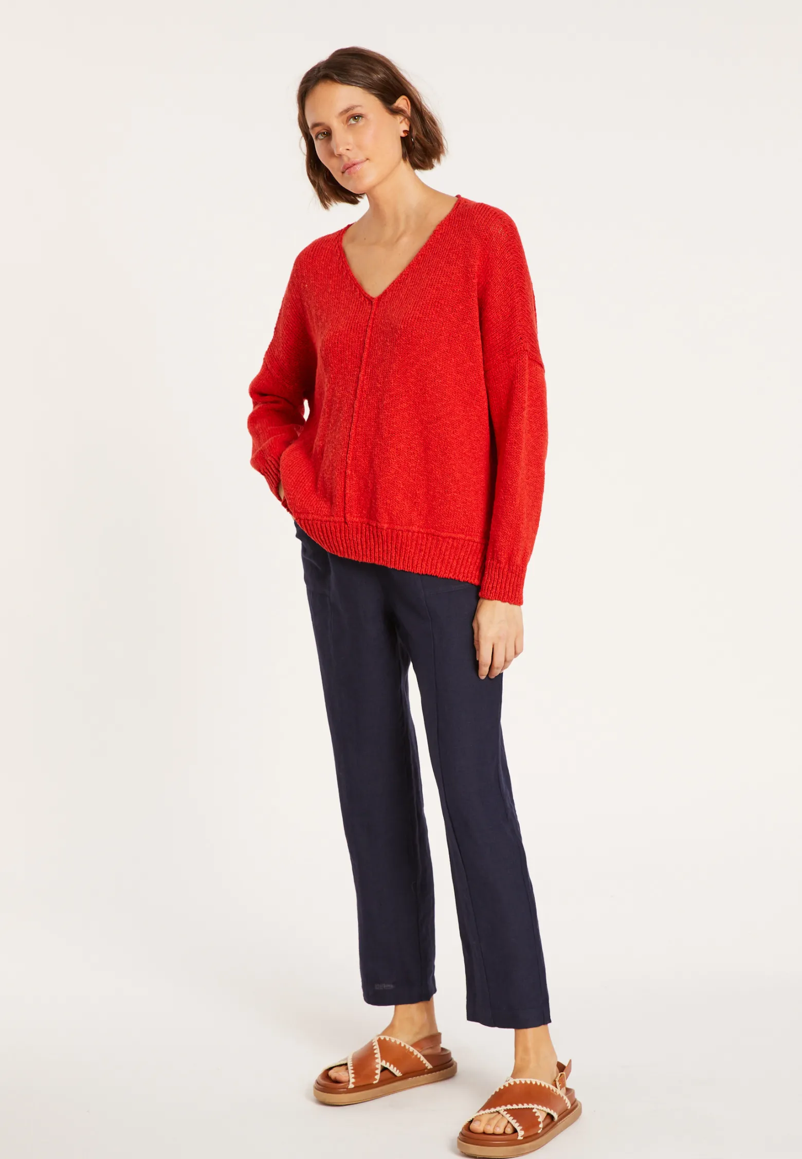 Montagut Loose cotton and linen jumper - Nathalie