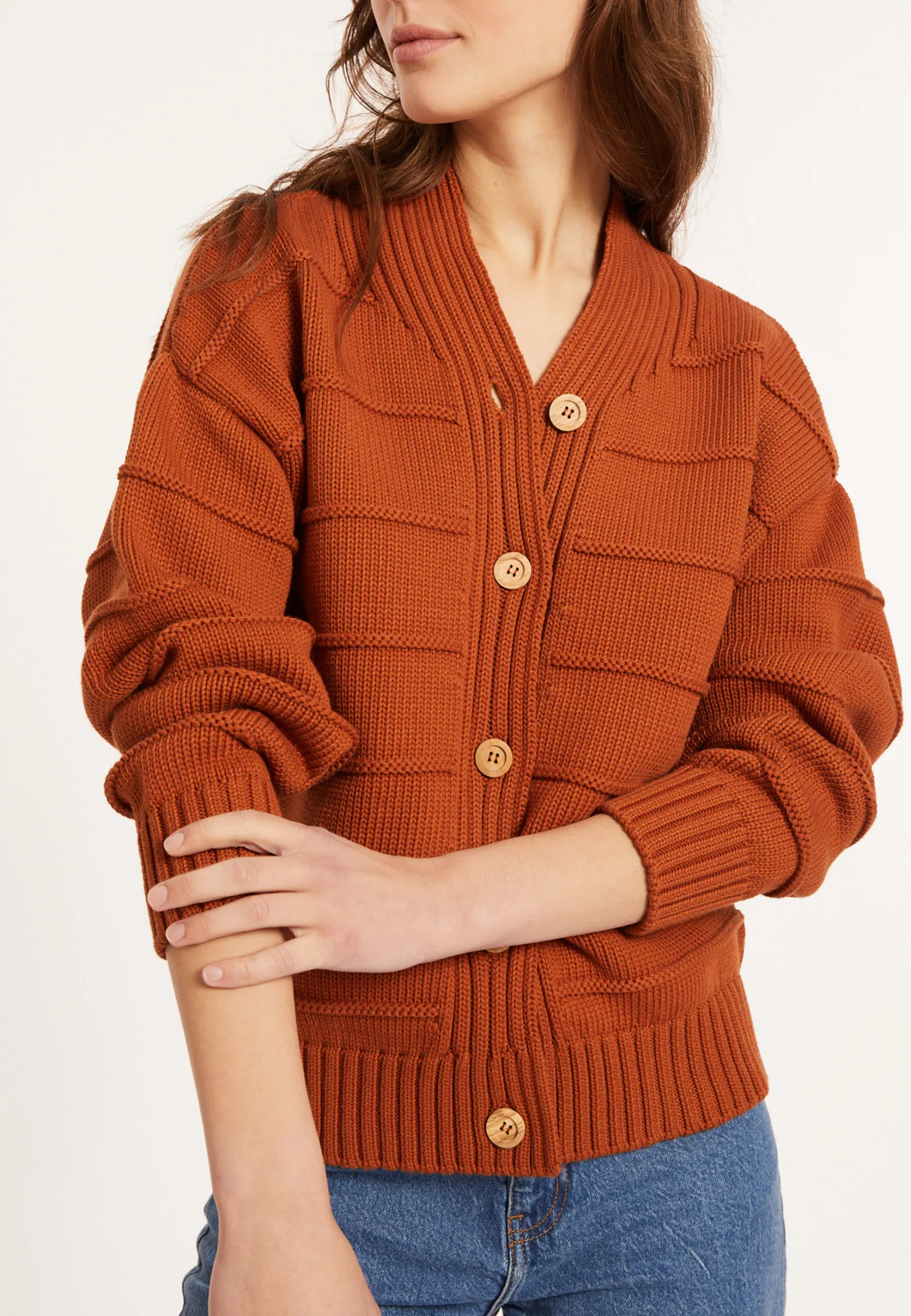 Montagut Loose cotton ribbed cardigan - Mardy