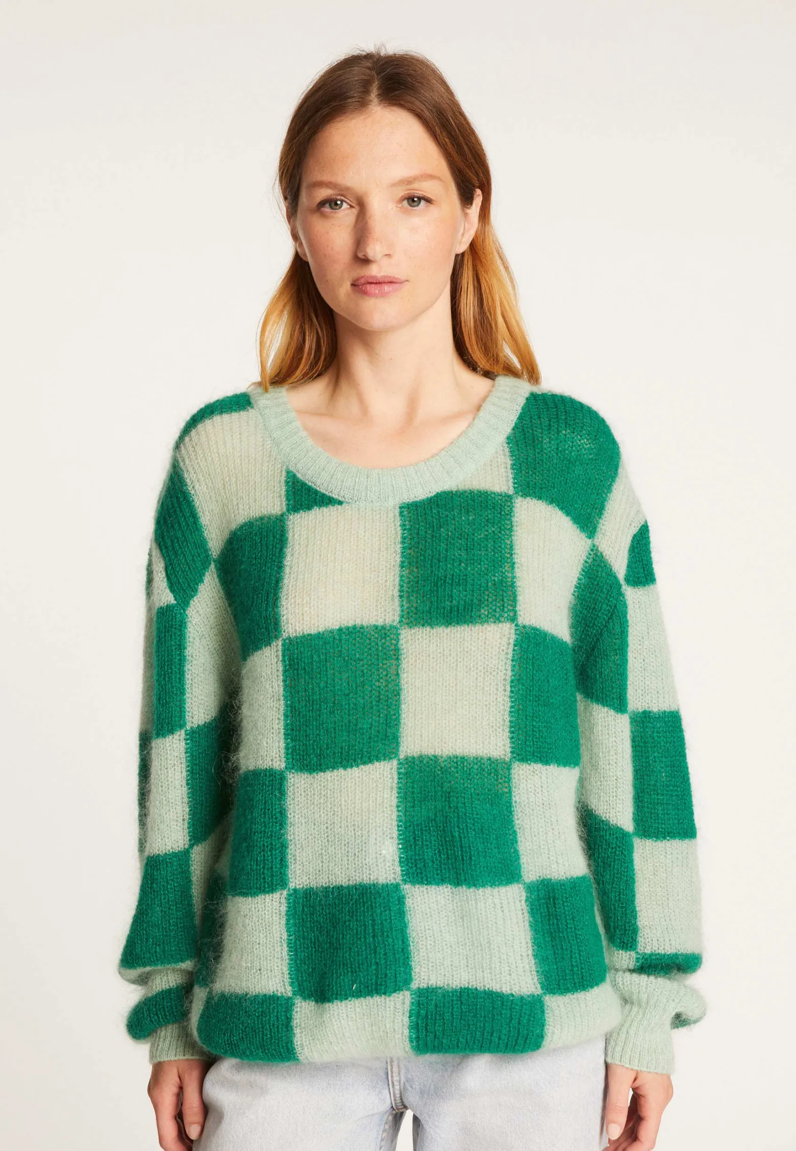 Montagut Loose round neck sweater in mohair - Rozana