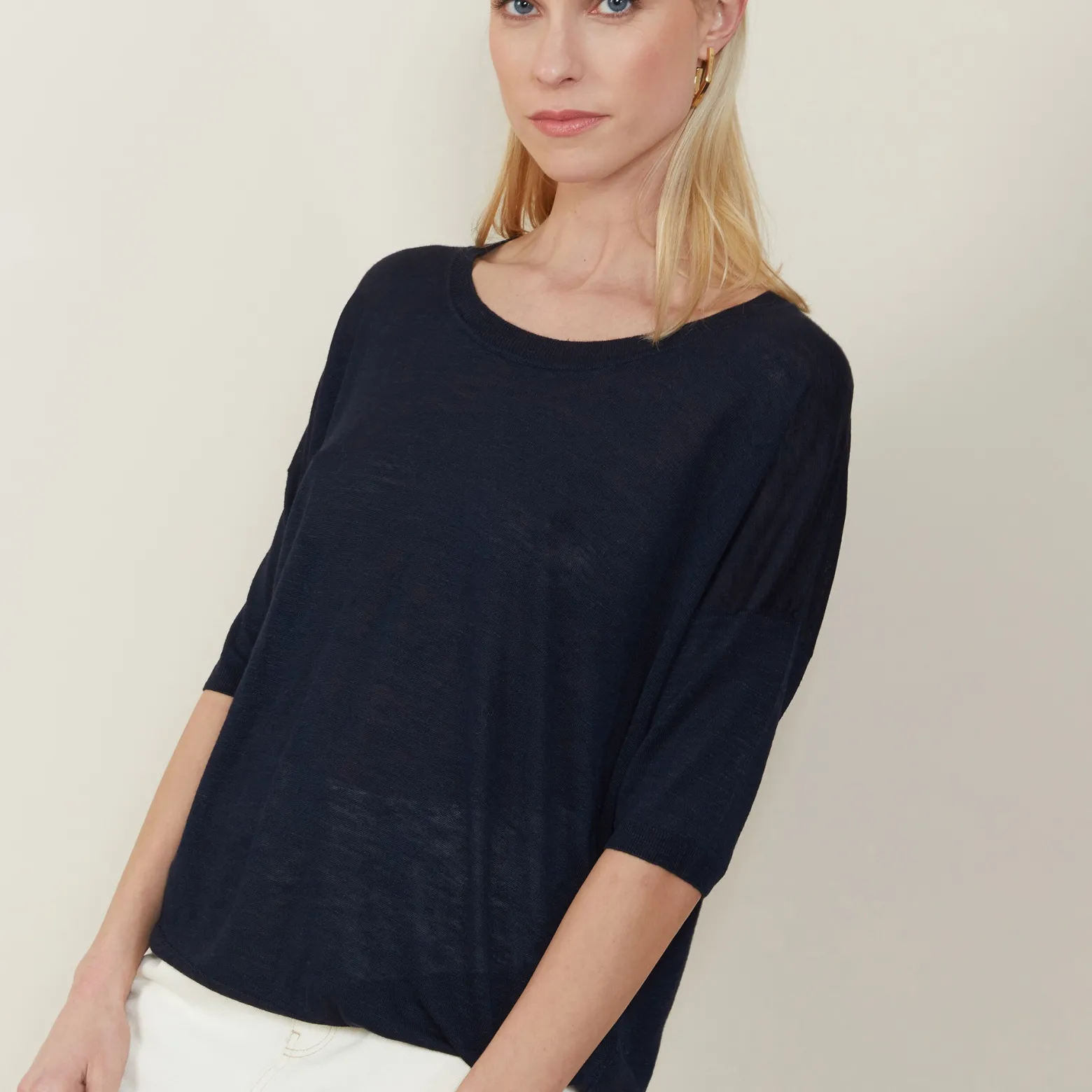 Montagut Loose round-neck slub linen T-shirt - Mairena