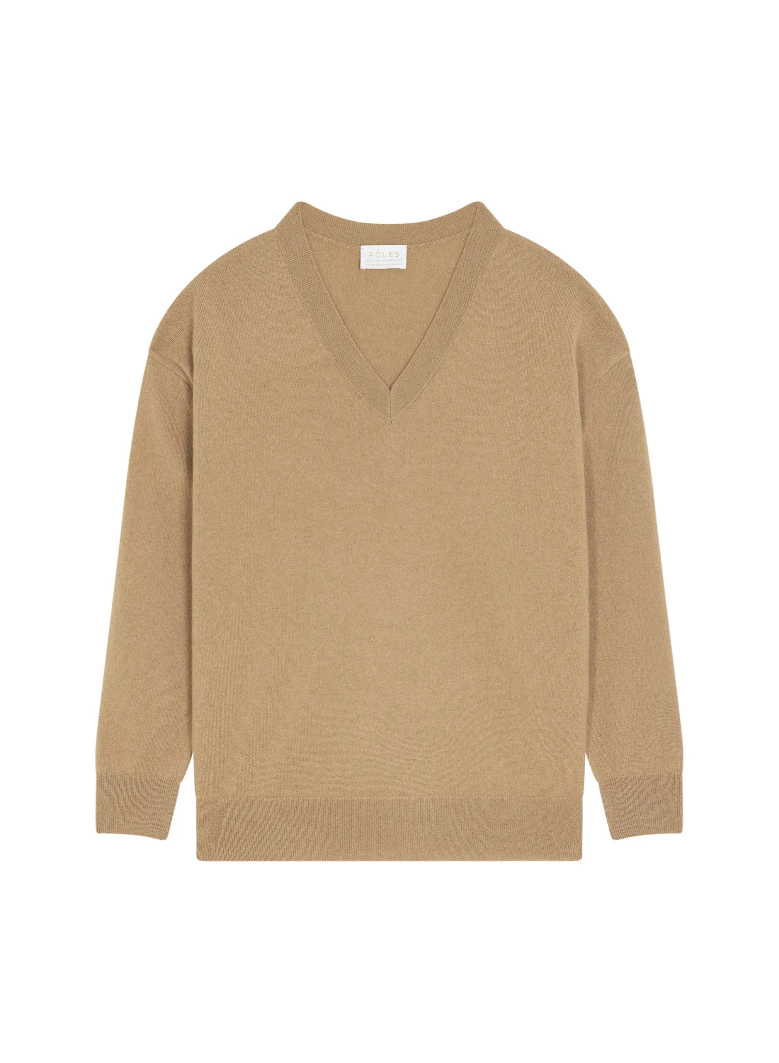 Montagut Loose sweater with V-neck slits in cashmere - Alienor