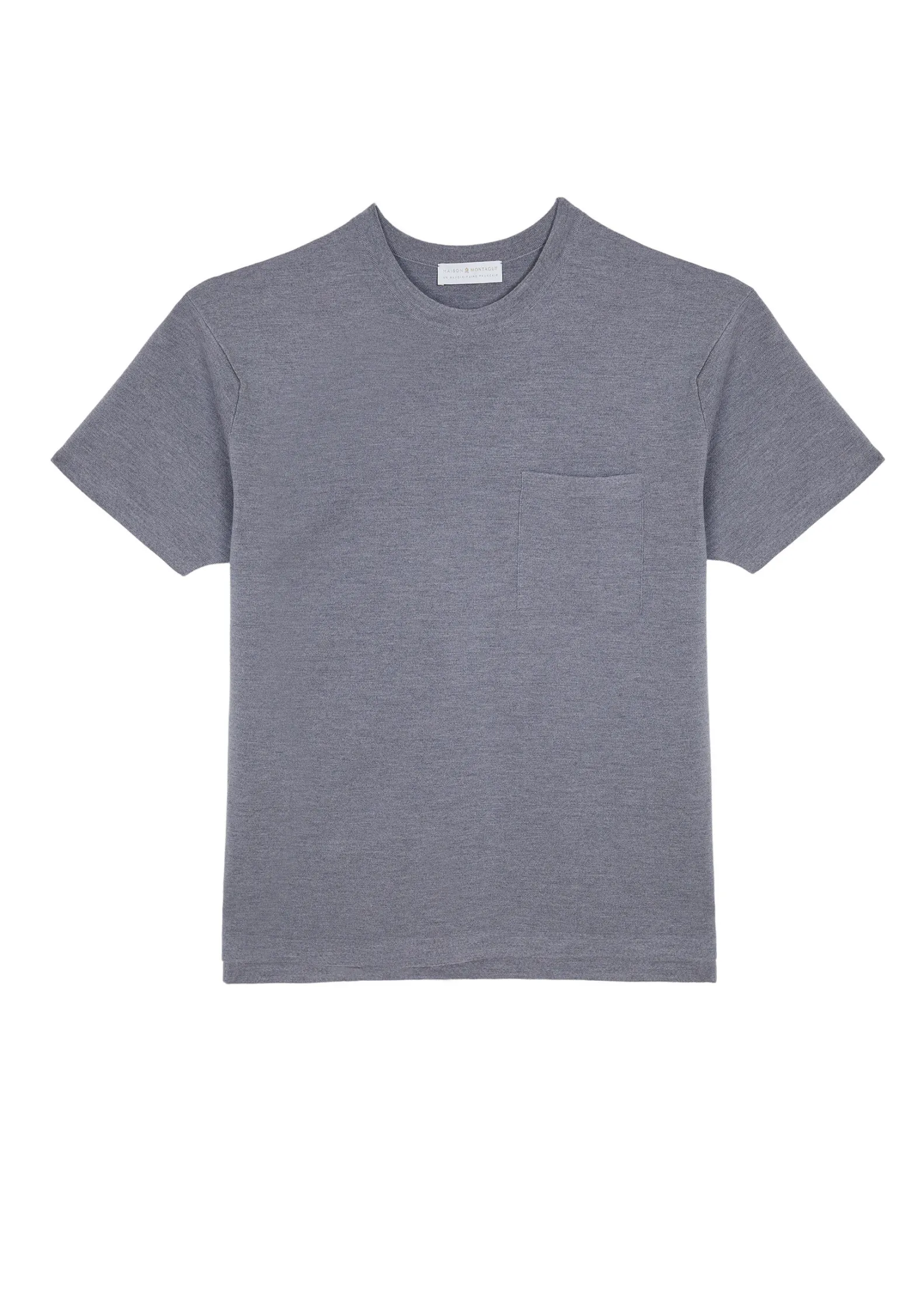 Montagut Loose t-shirt with pocket in merino wool - Florentin