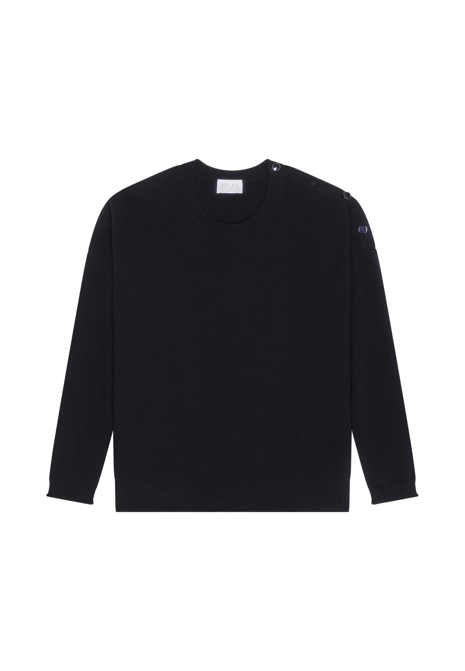 Montagut Loose-fit buttoned cashmere round-neck sweater - Acene
