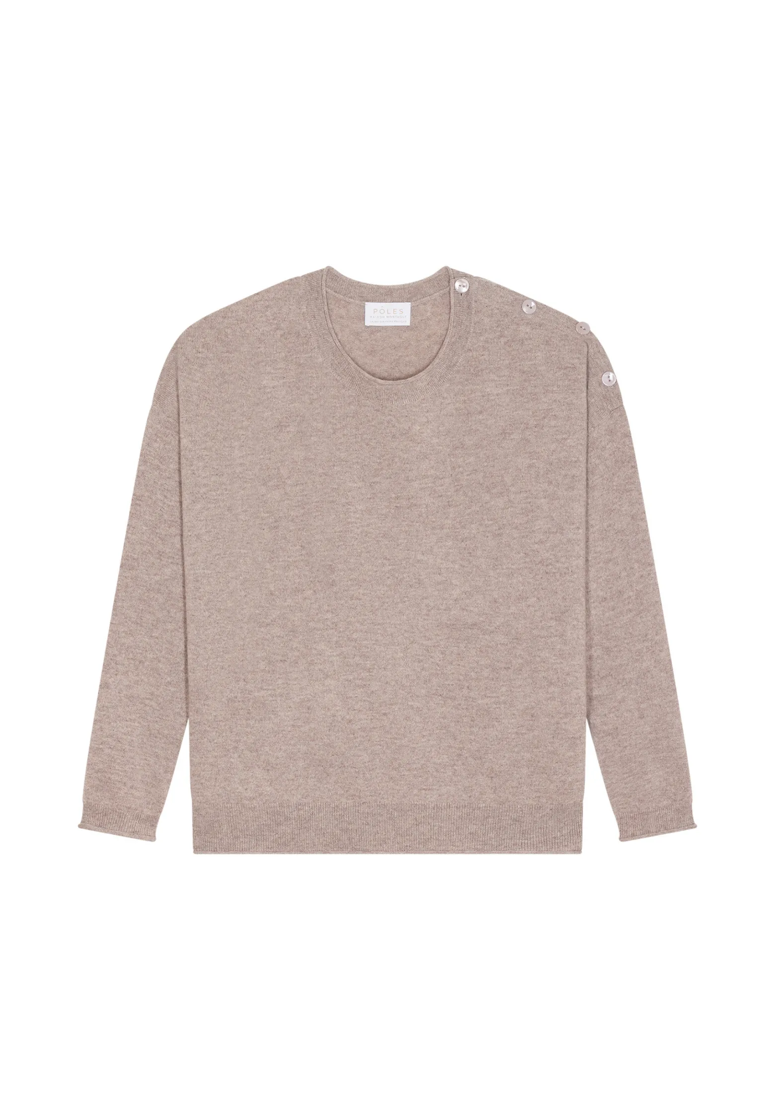 Montagut Loose-fit buttoned cashmere round-neck sweater - Acene