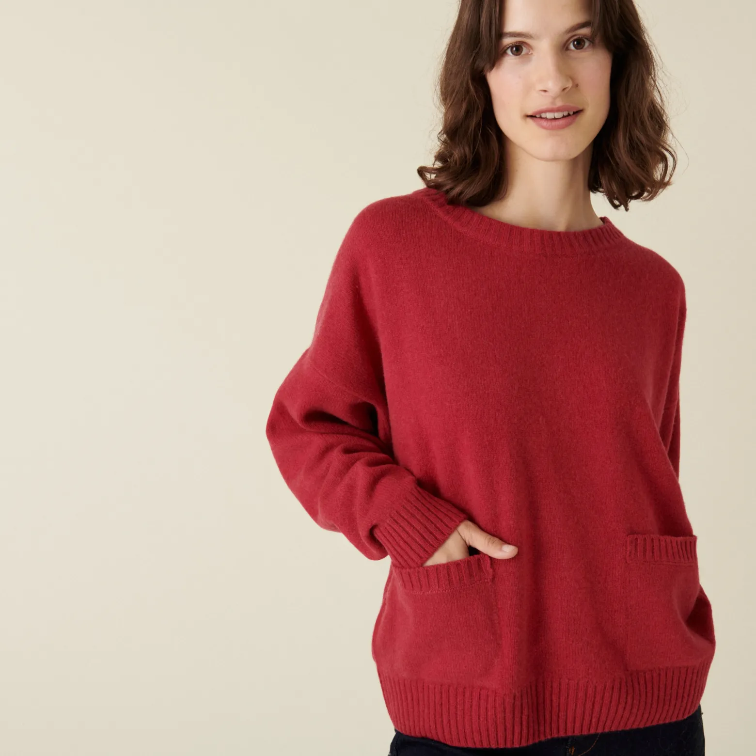 Montagut Loose-fit recycled cashmere sweater with pockets - Davina