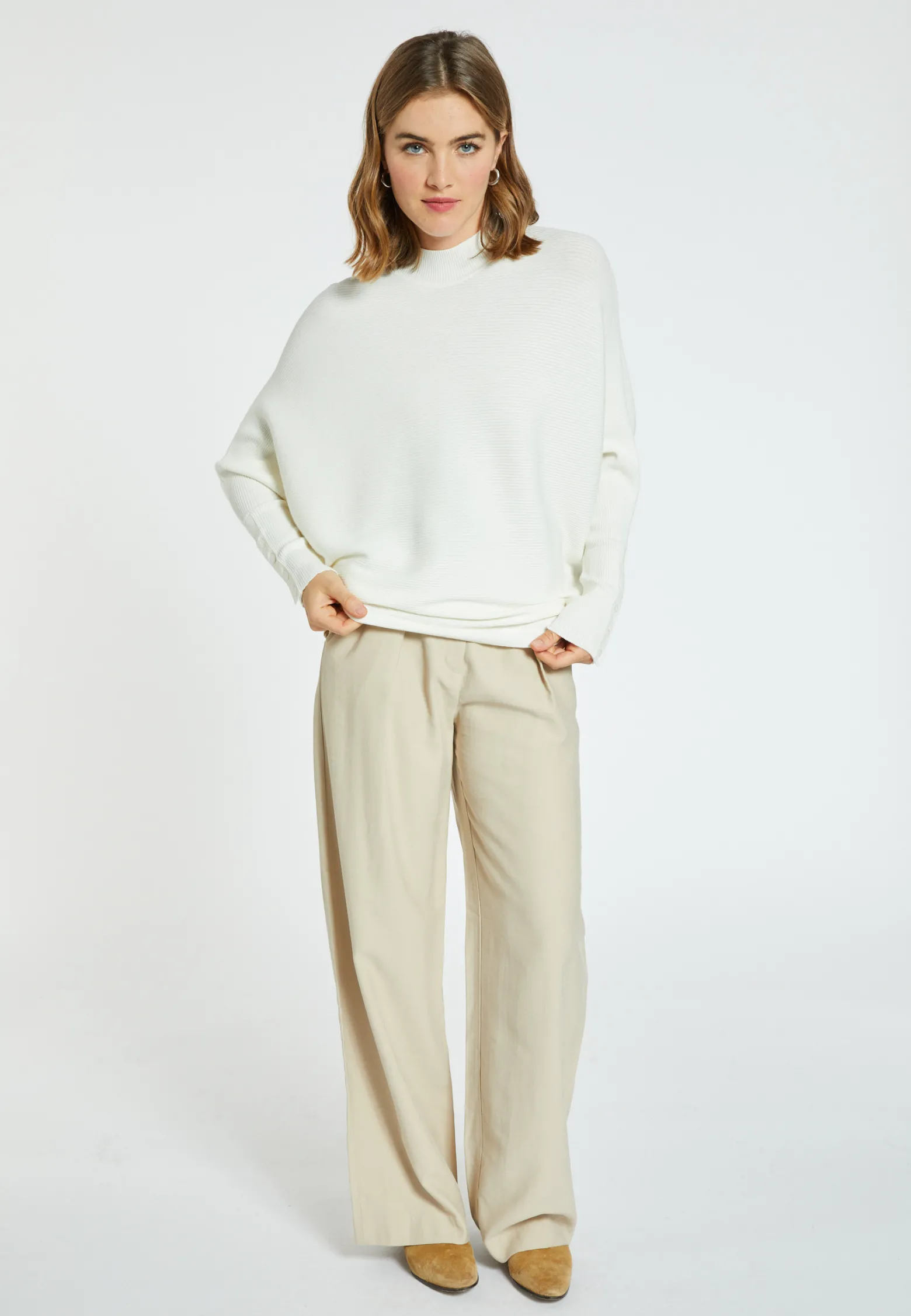 Montagut Loose-fitting high-neck wool blend sweater - Caly