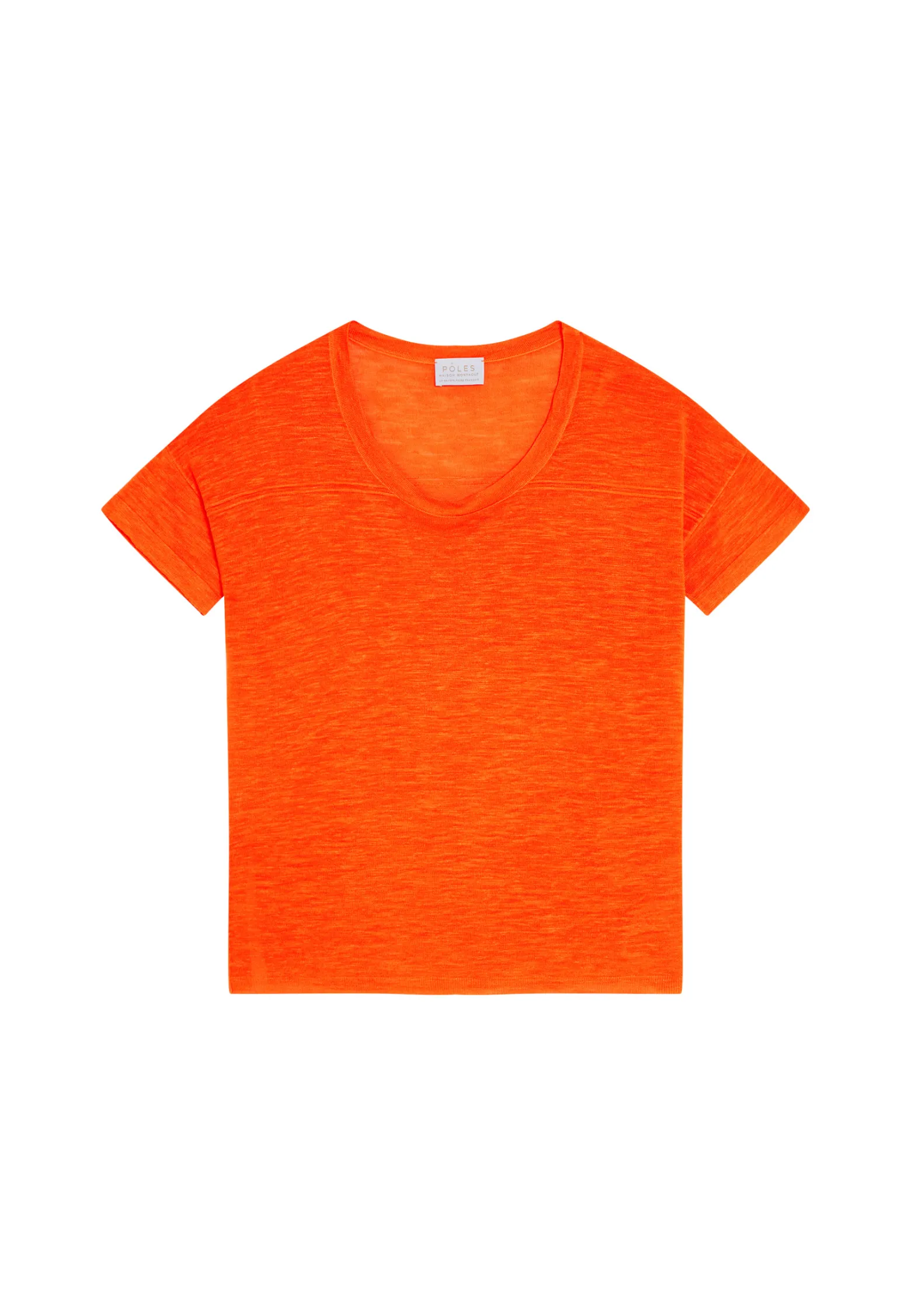 Montagut Loose-fitting round-neck flamed linen T-shirt - Pavot