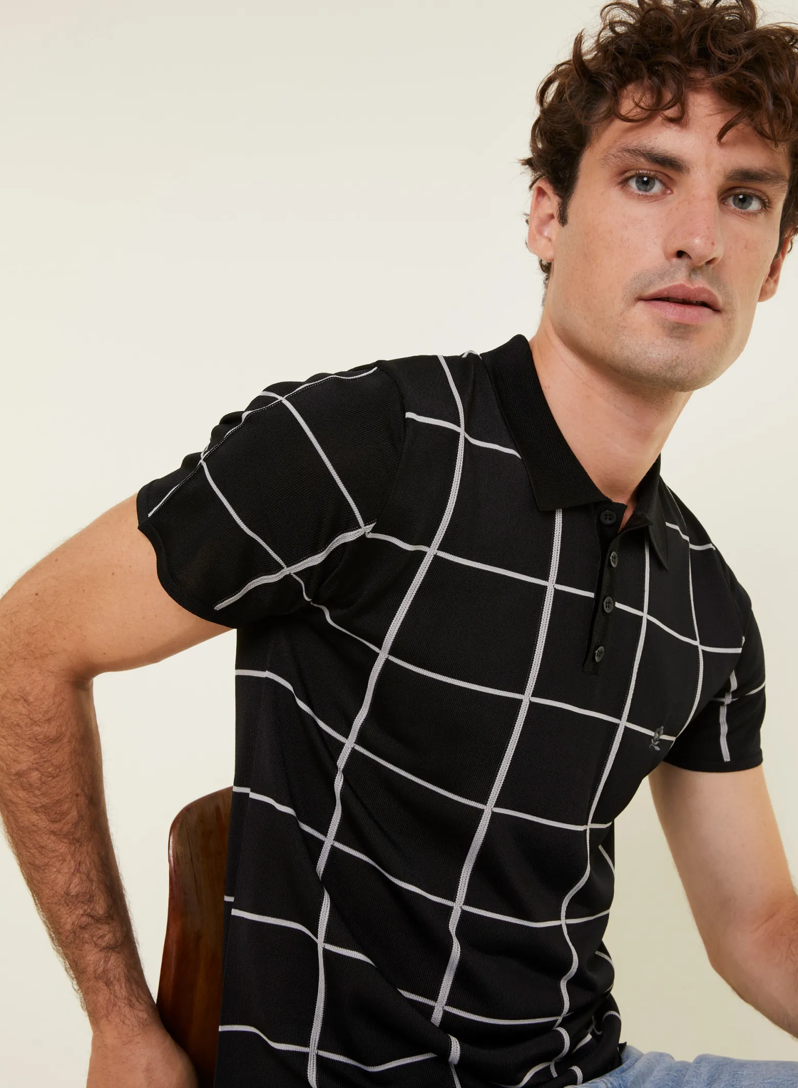 Montagut Men's Polo Shirt Fil Lumière - Marin