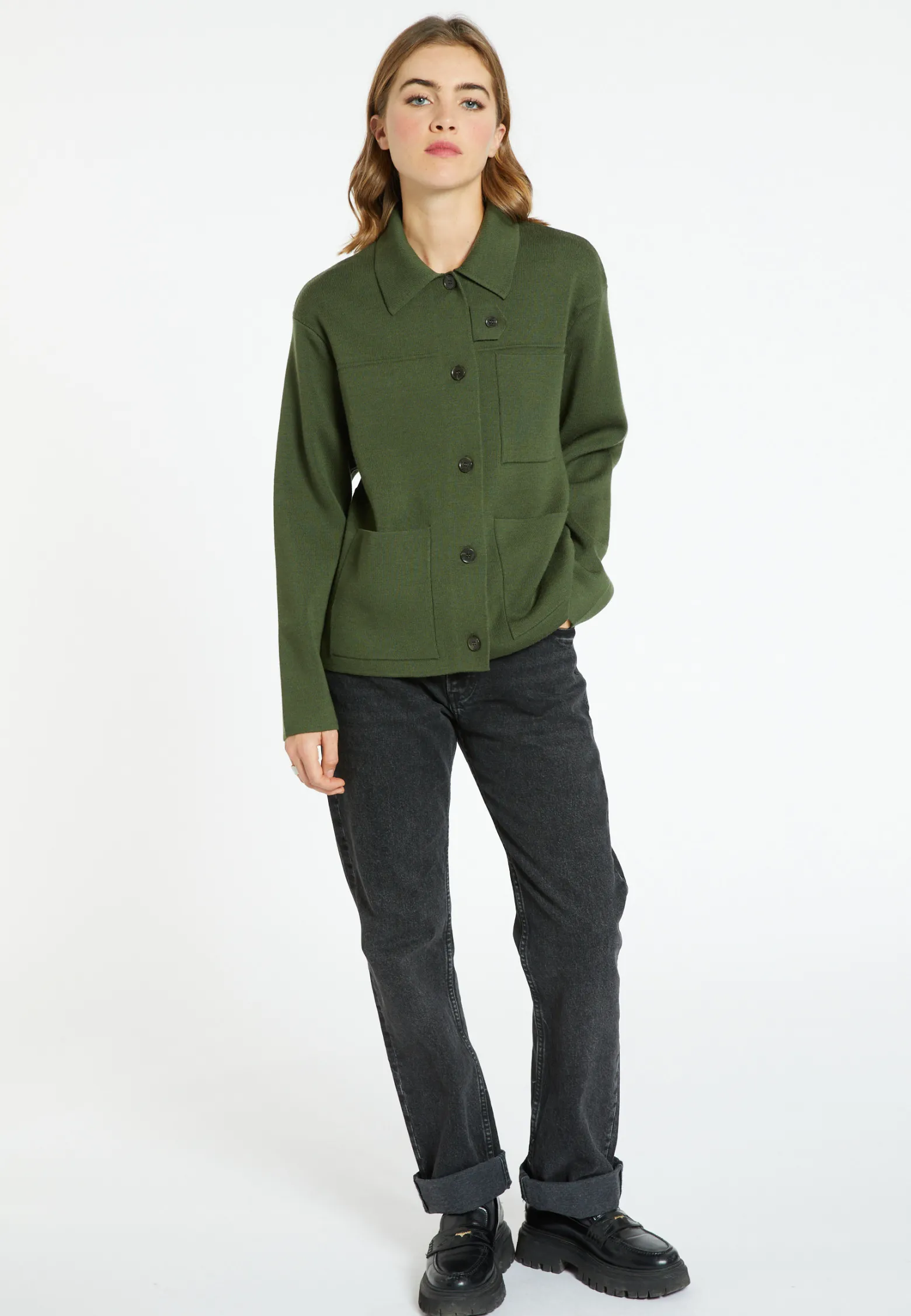 Montagut Merino wool jacket with buttons and pockets - Coline