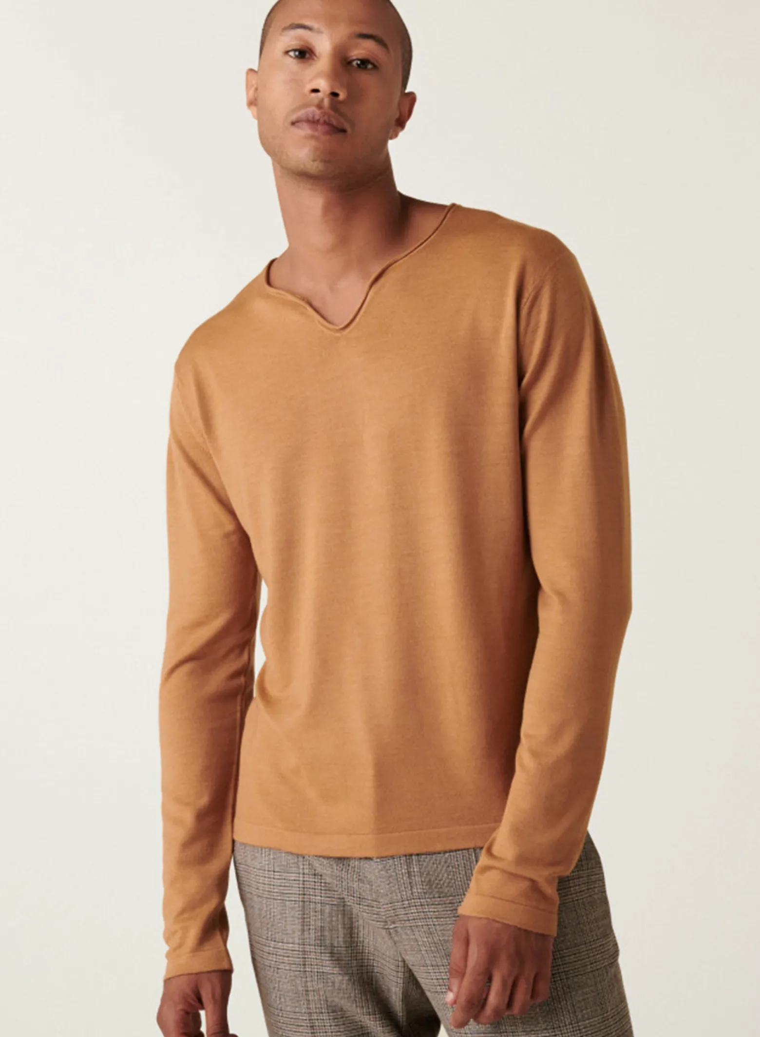 Montagut Merino wool sweater with Tunisian collar with logo - Etan