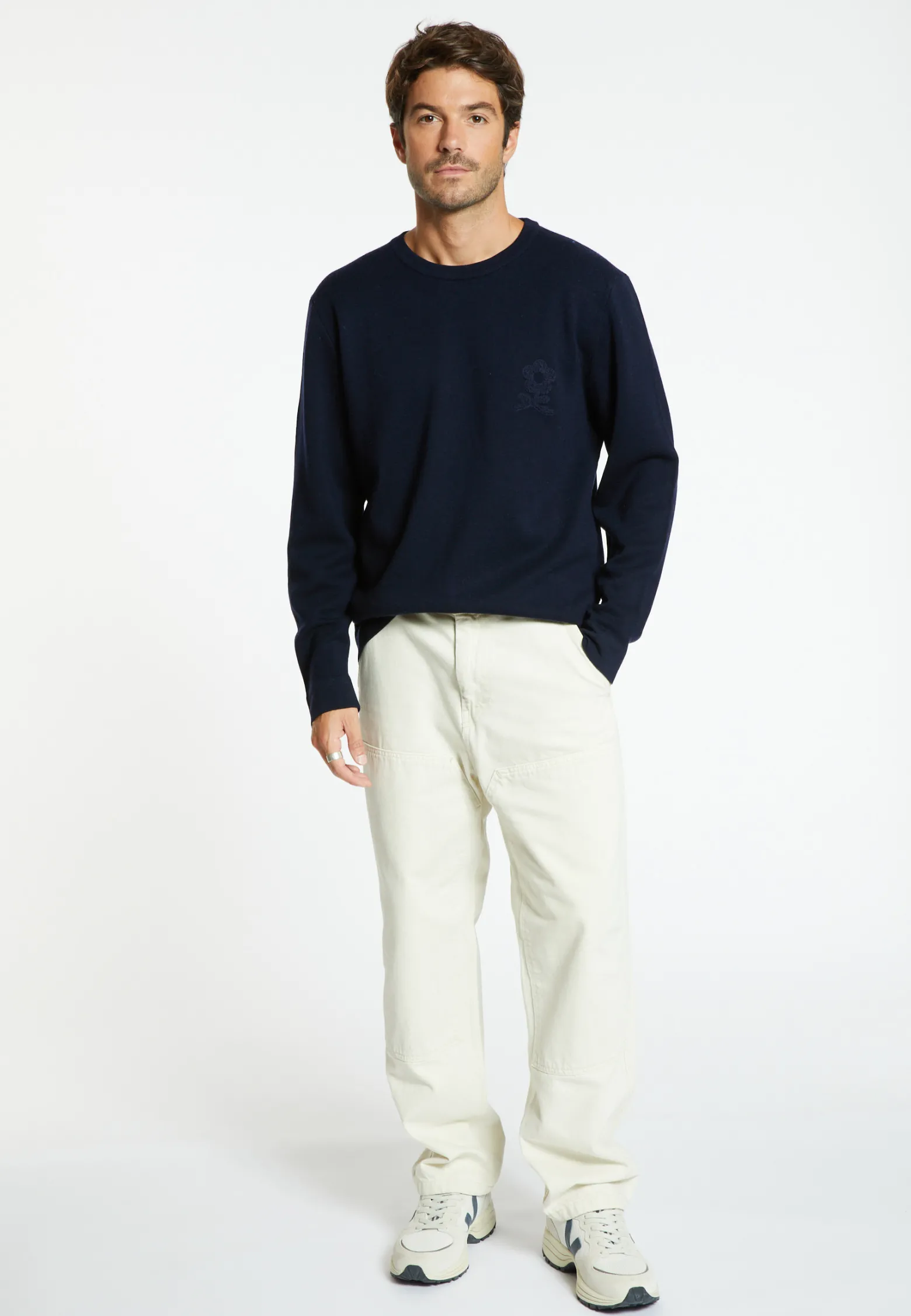 Montagut Merino wool sweater with logo - Santi