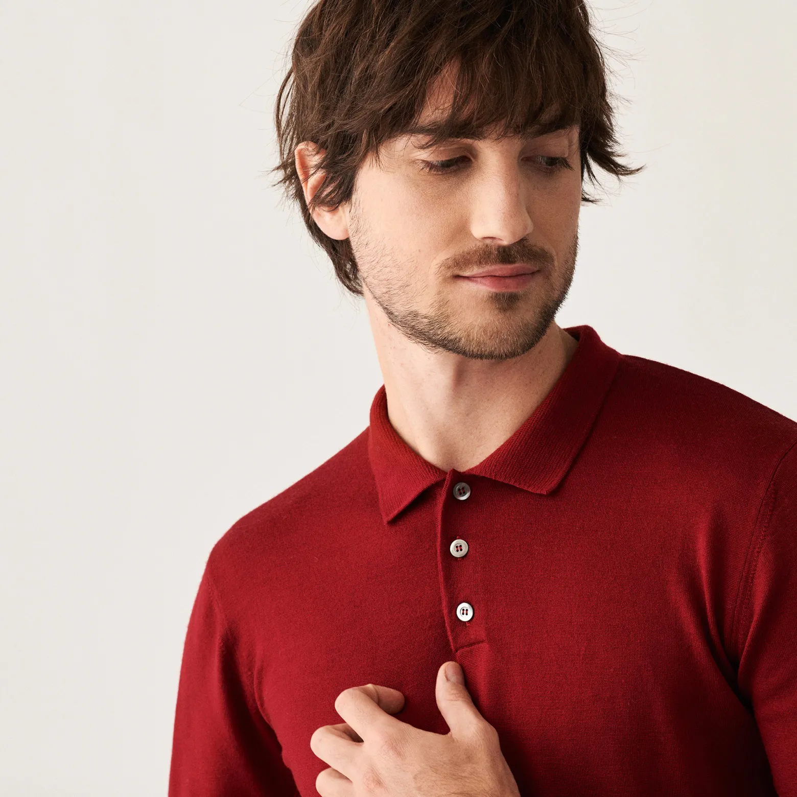 Montagut Merino wool sweater with polo collar with logo - Eni
